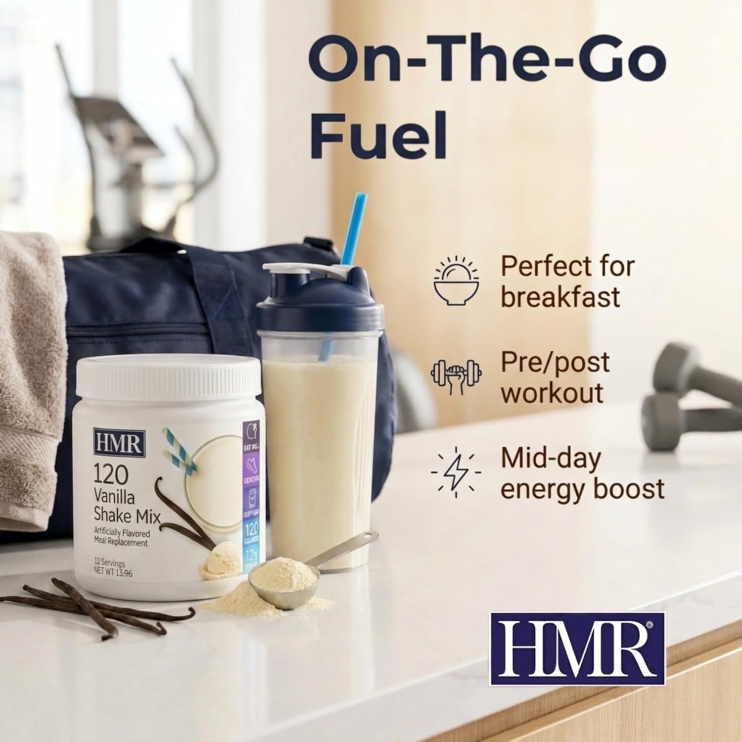 HMR 120 Vanilla Meal Replacement Shake Powder, 12 Servings | Meal Replacement Shake – Smooth Vanilla Flavor – 120 Shake Powder – 12g Protein – 12 Servings