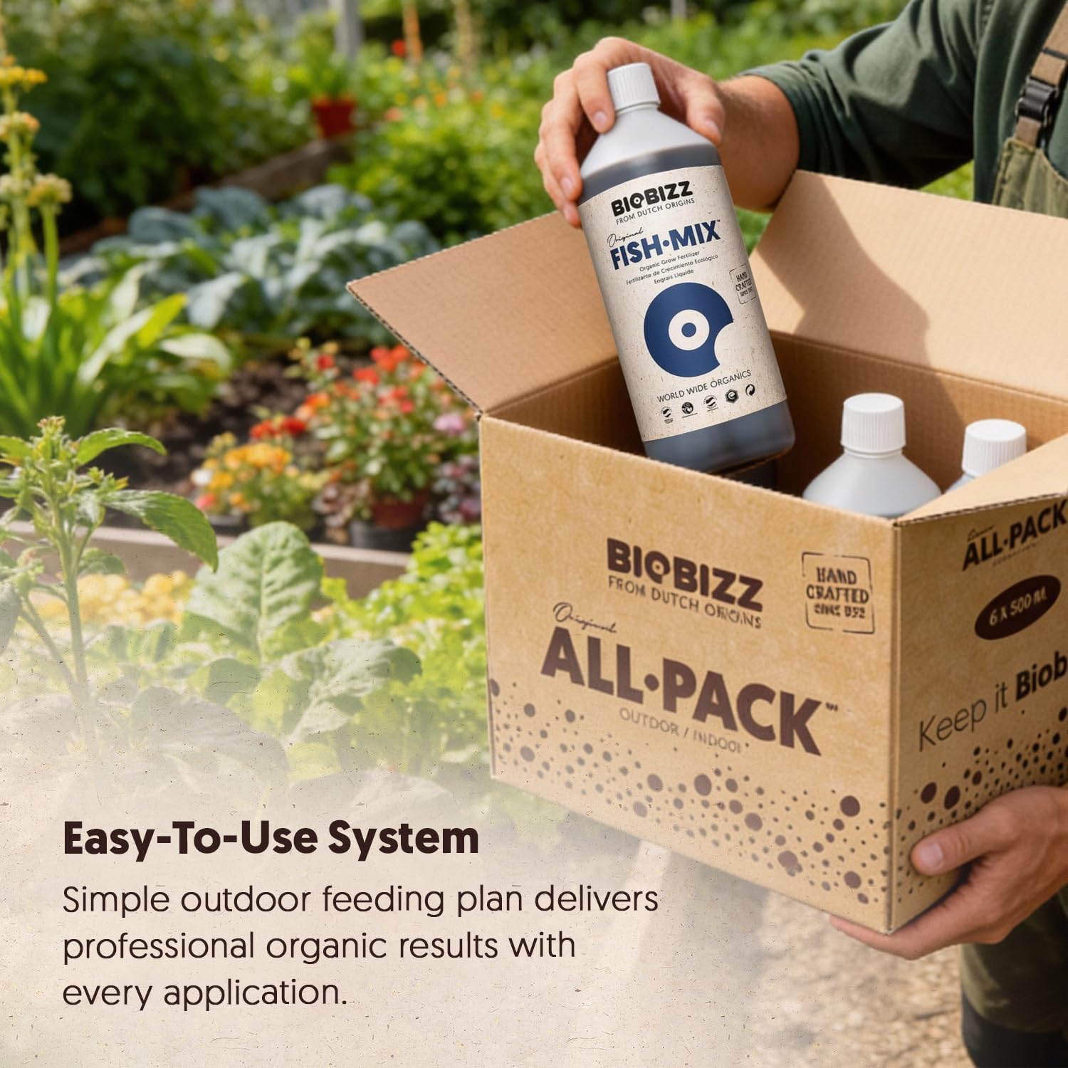 BioBizz 1L Fish-Mix Organic Liquid Fertiliser - Nitrogen-Rich Fish Emulsion Plant Feed for Soil, Coco and Hydroponics - Stimulates Microbial Activity for Vigorous Vegetative Plant Growth