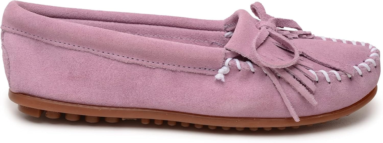 Minnetonka Women's Kilty Suede Hardsole Moccasin