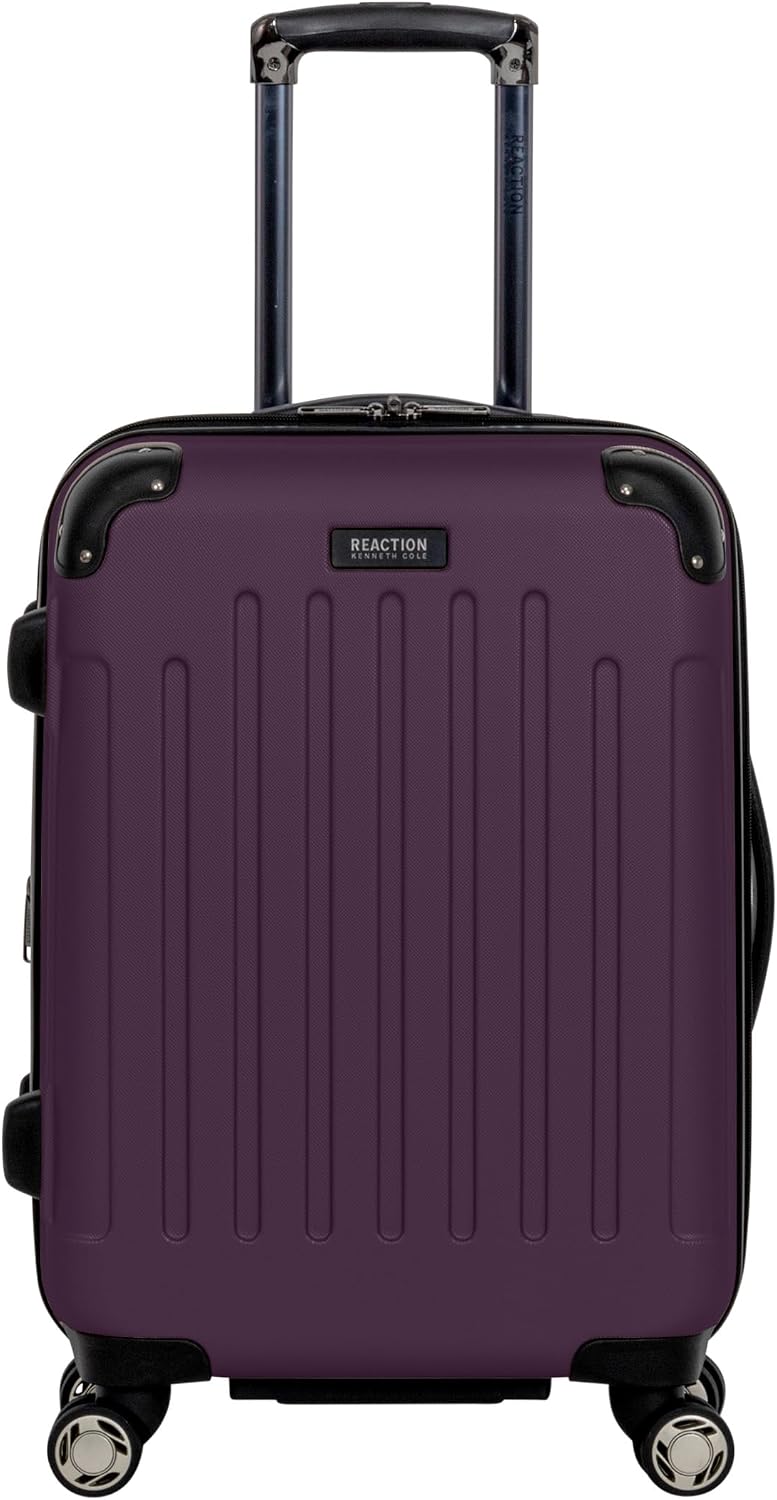 Kenneth Cole REACTION Renegade Luggage Expandable 8-Wheel Spinner Lightweight Hardside Suitcase, Champagne, 20-Inch Carry On