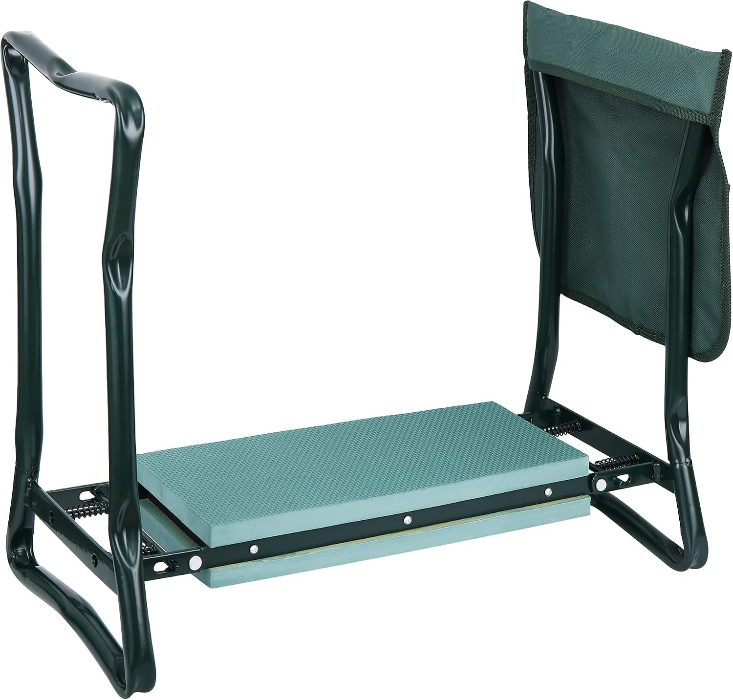 JupiterForce Portable Garden Kneeler and Seat with Thick EVA Foam Pad, Foldable Gardening Stool Bench with Tool Pouches
