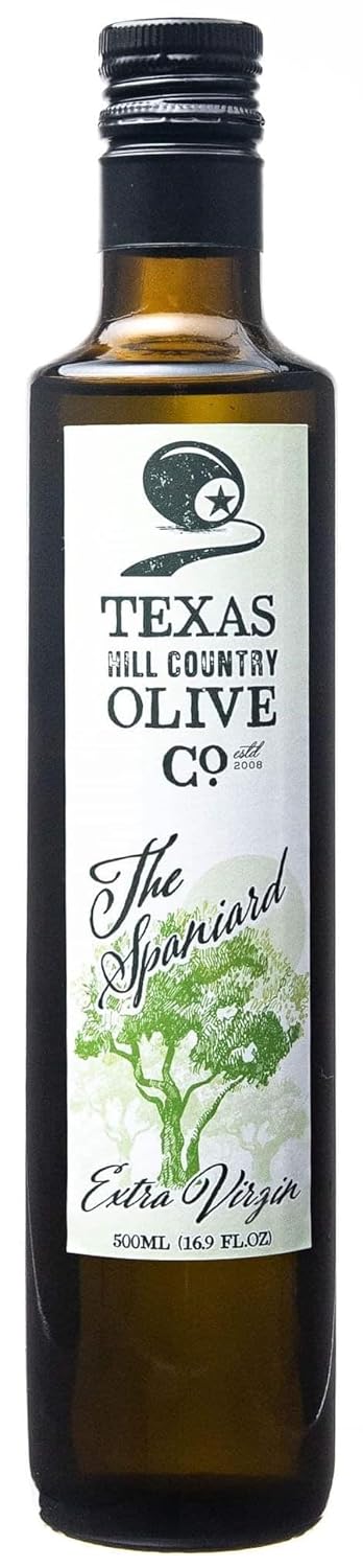 Texas Hill Country Olive Co Terra Verde Extra Virgin Olive Oil - Cold Pressed EVOO Gourmet Olive Oil - Rich & Fruity - Perfect for Finishing & Dressing - Award Winning & Made in Texas (8.5 oz)