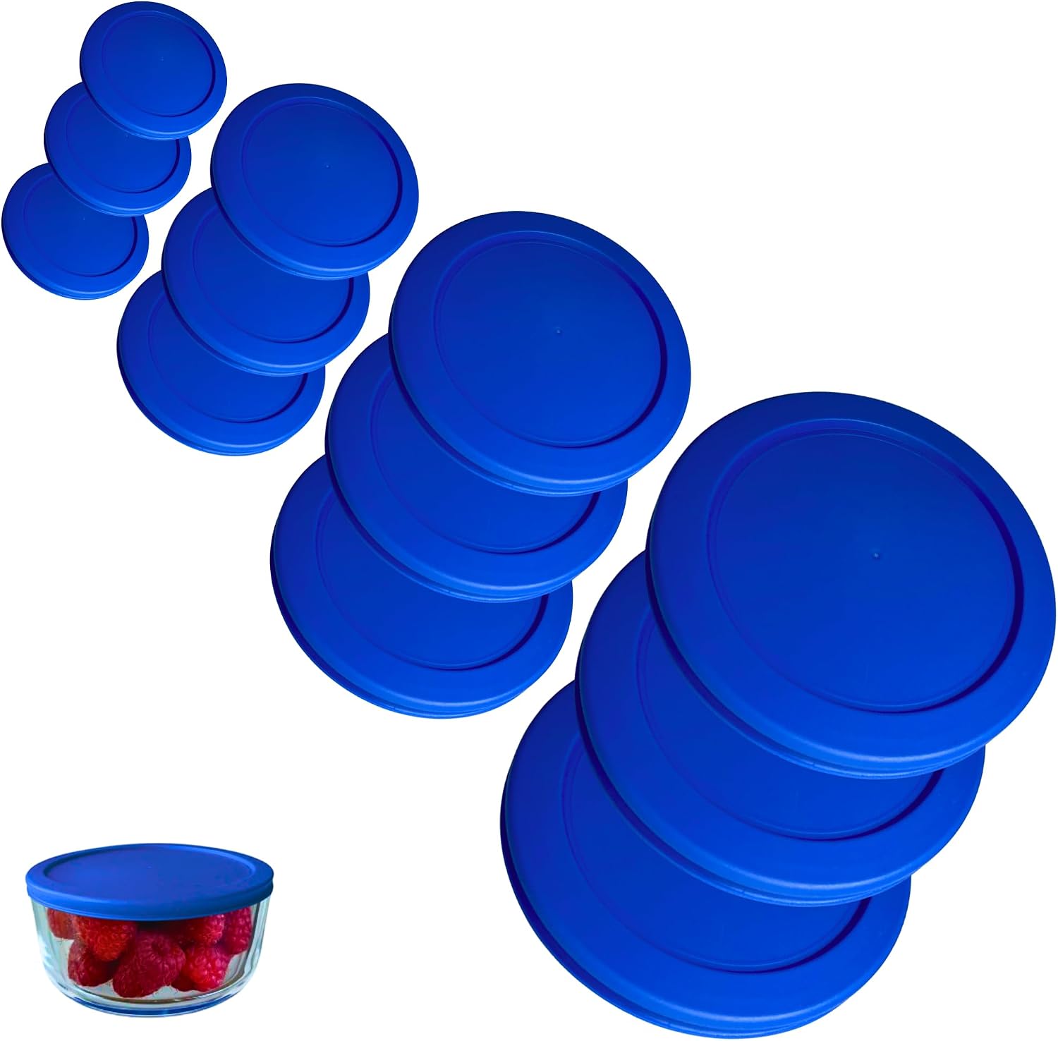1, 2, 4 & 7 Cup Green, Orange, Blue, Red Replacement Lids/Covers for Pyrex