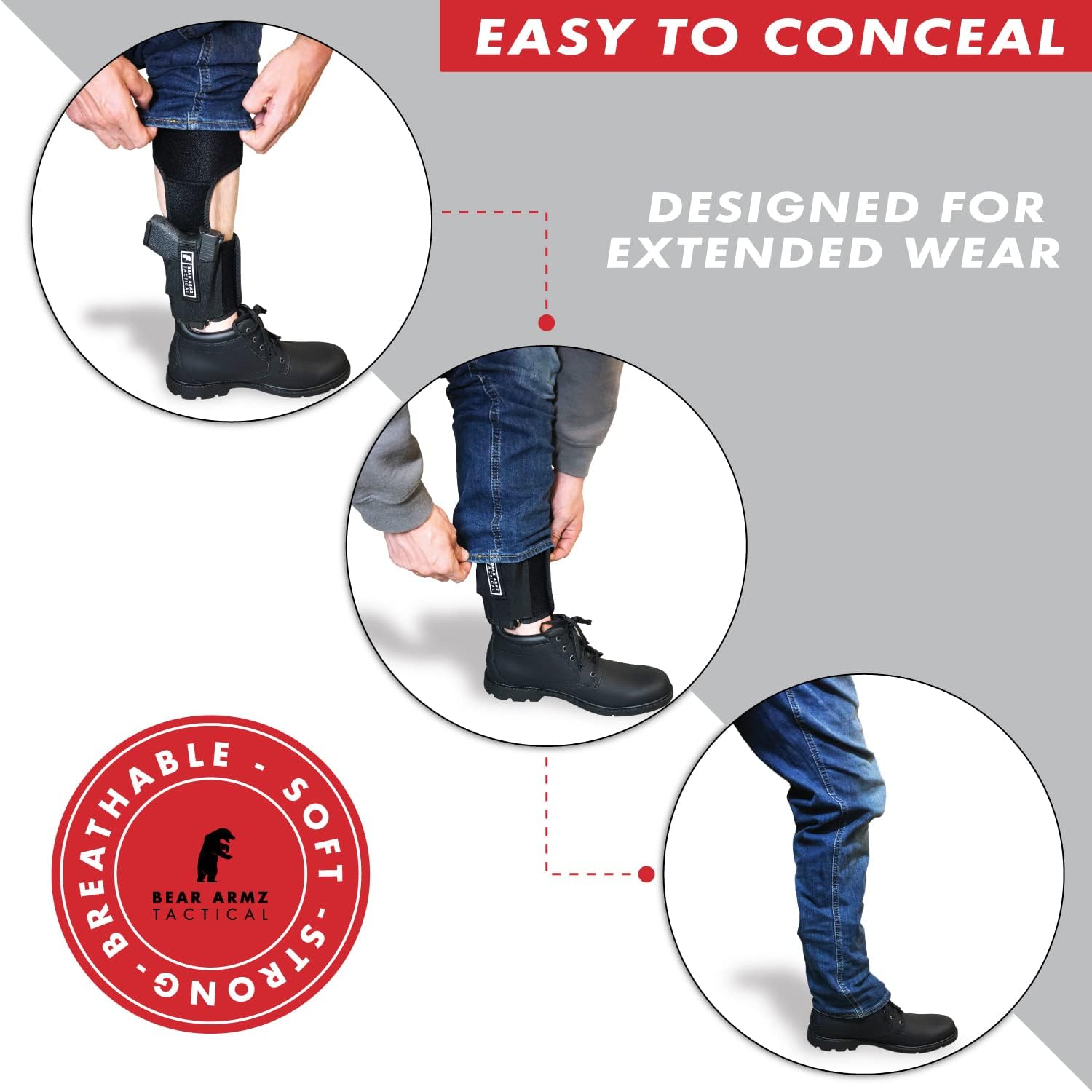 Ankle Holster for Concealed Carry | American Company | Comfortable & Secure | Compatible with Glock 43, 42, 30, 27, 26 S&W M&P Shield 9mm, Bodyguard .380, Ruger LCP, LC9, Sig Sauer P365 P238, Kimber