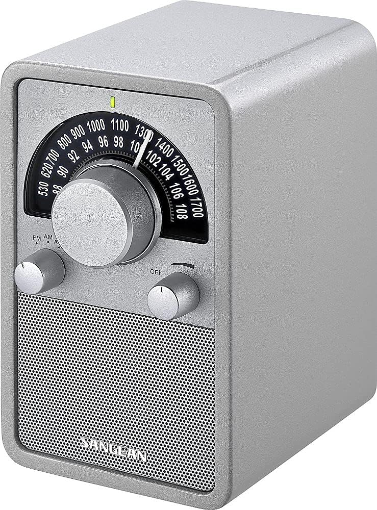 Sangean WR-15SR AM/FM Table Top Wooden Radio Silver