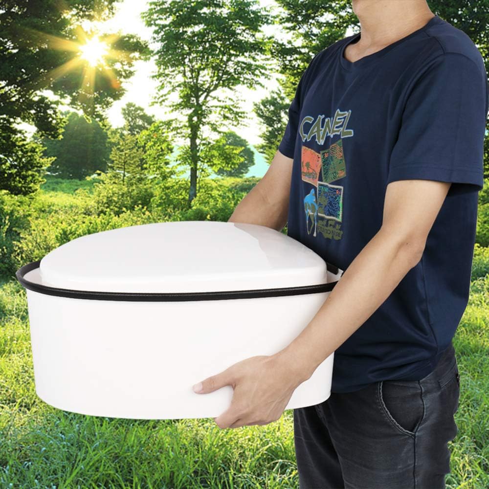 VINGLI Portable Toilet | Indoor Outdoor Commode w/Detachable Inner Bucket & Removable Paper Holder, Lightweight & Compact for Camping, Boat, Van