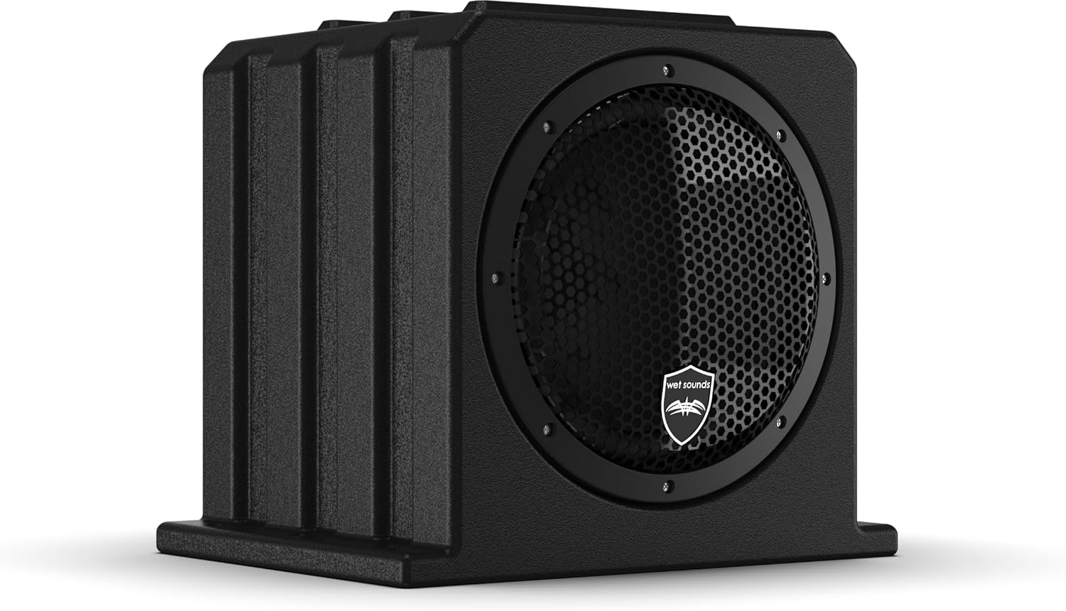 Wet Sounds | Stealth AS-10 | High Efficiency, 10" Active Marine Powered Subwoofer with Built-in 500 Watt Amp | Remote Level Control Included (Black)