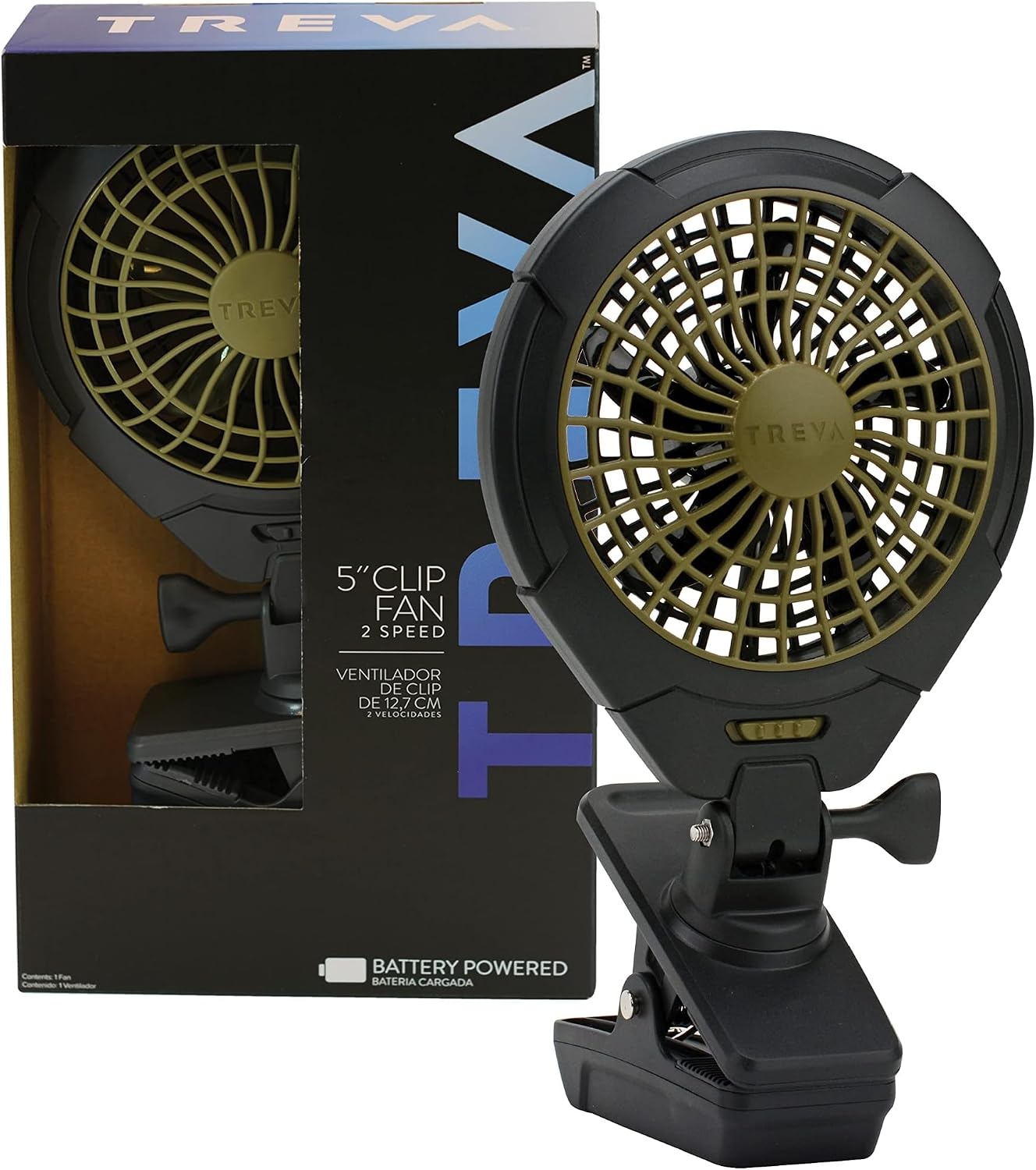 Treva 5 in Battery Powered Clip Fan with Clamp | Yes