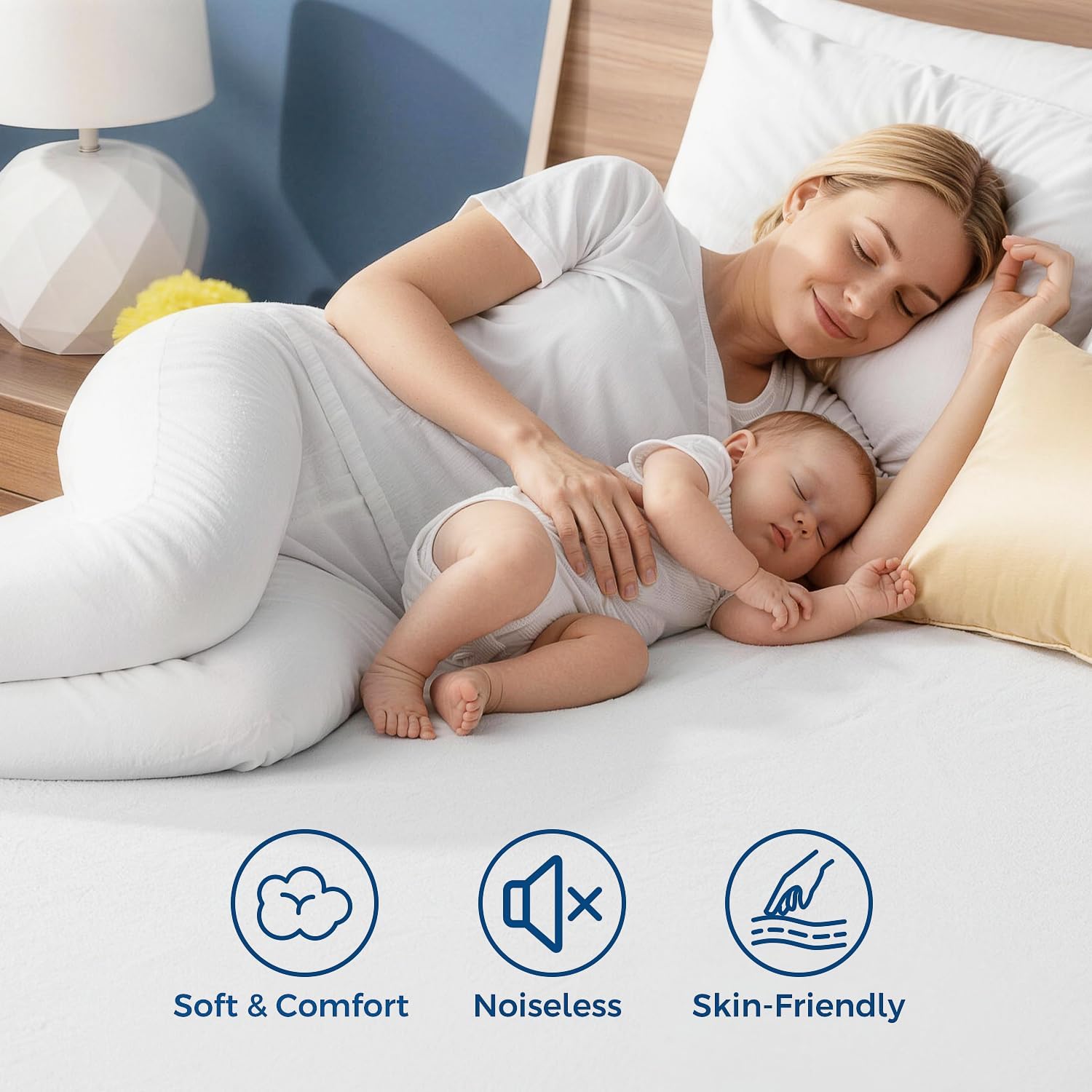 TASTELIFE Queen Waterproof Mattress Protector, Microfiber, 60x80 Inches | 8"-21" Deep Pocket Smooth Fitted Cover, Soft Breathable & Noiseless, Vinyl-Free Machine Washable
