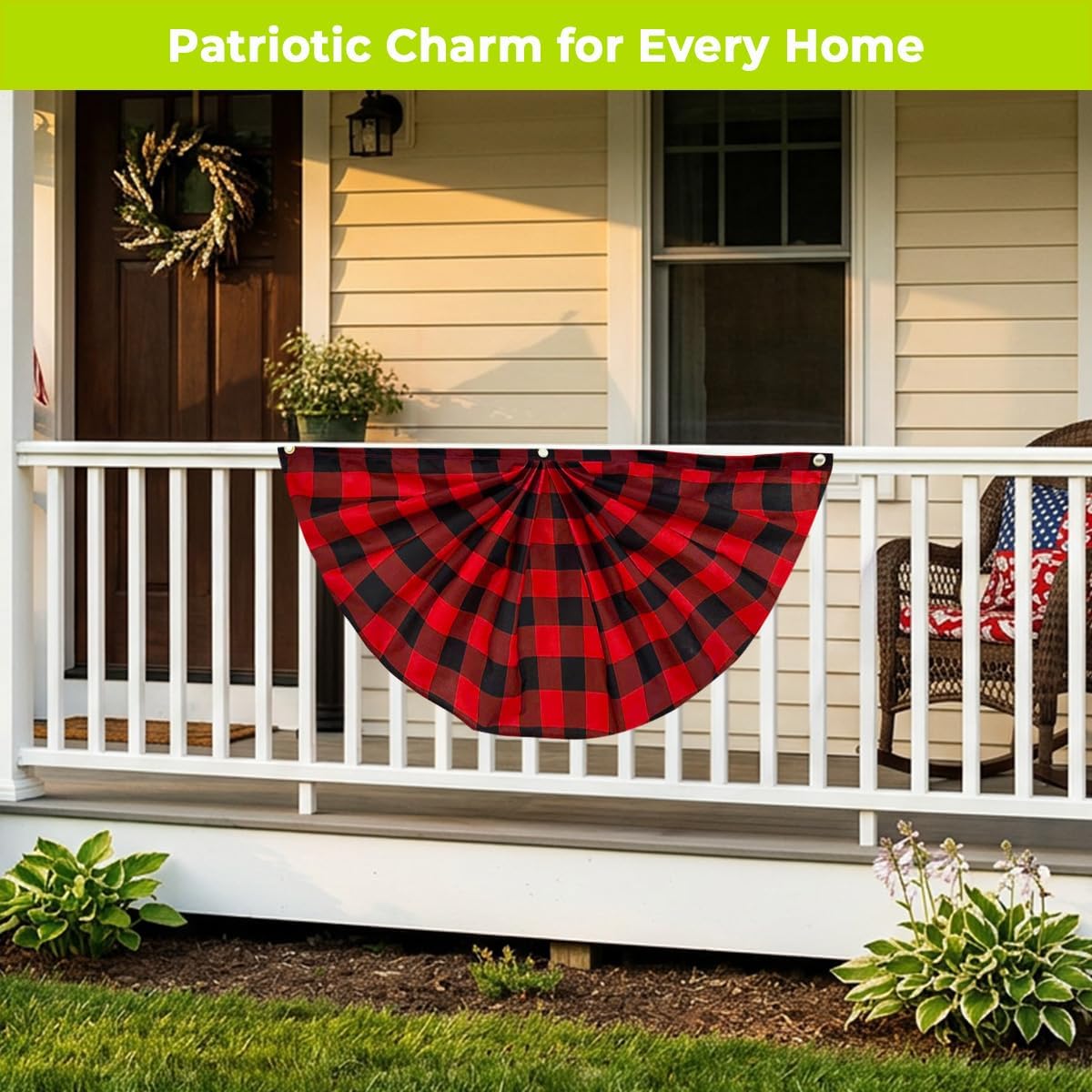Briarwood Lane 4th of July Bunting 48" X 24 Tea Stained Patriotic For 4th of July Bunting