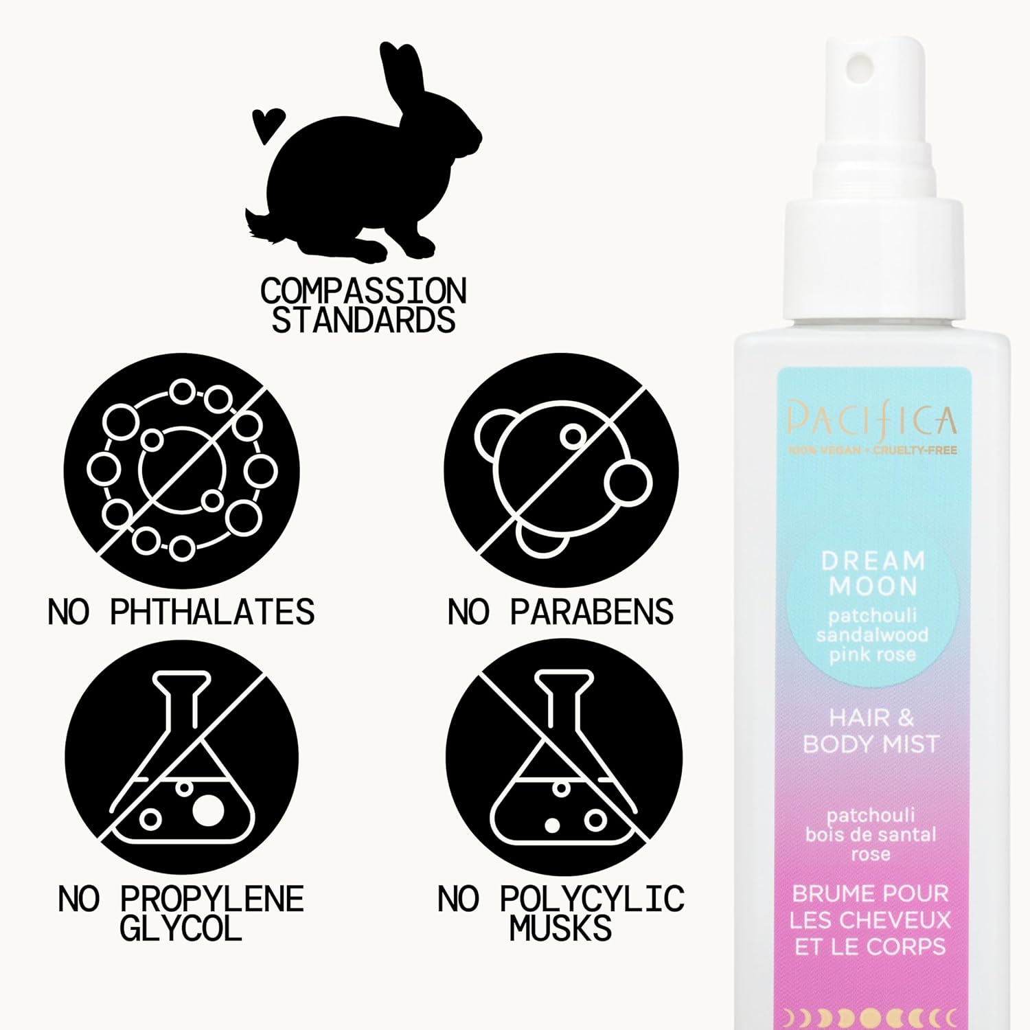 Pacifica Island Vanilla Hair Mist Perfume and Full Body Spray for Women - Fragrance Spray for A Mood-Lifting Experience, Paraben-Free, Clean Beauty No Alcohol, Vegan & Cruelty-Free, 6 oz oz