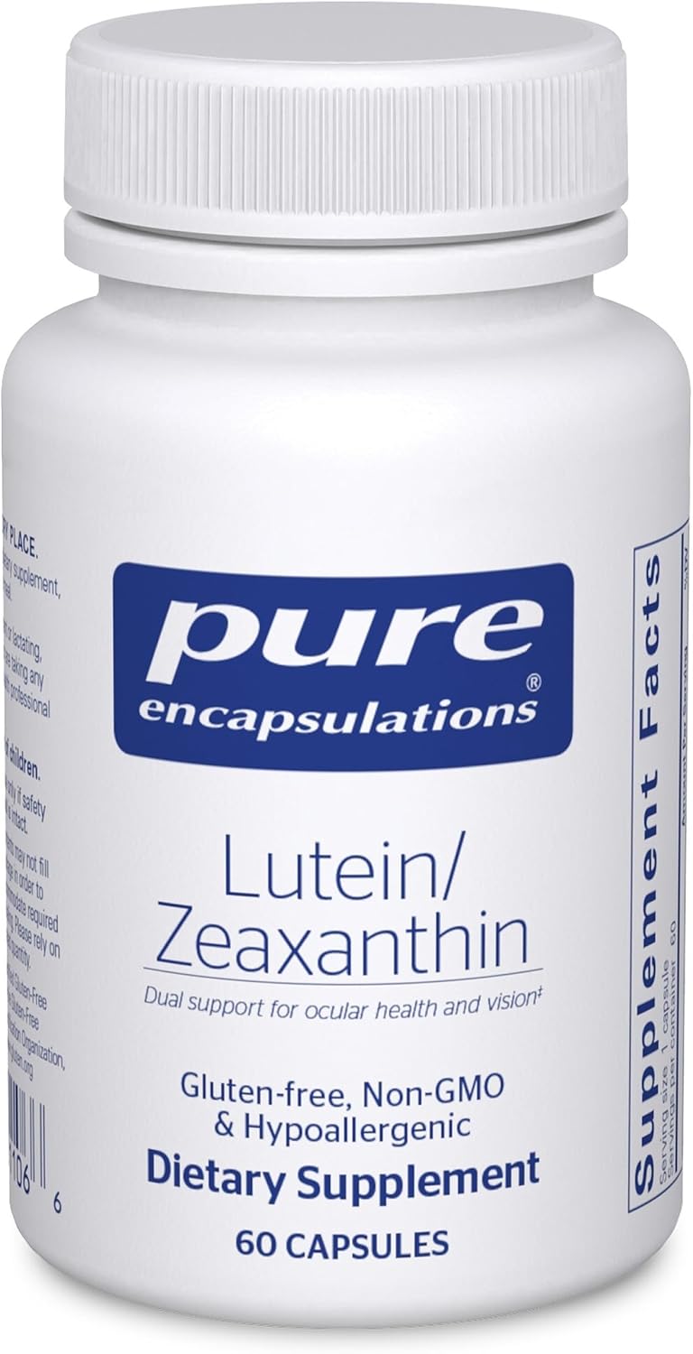 Pure Encapsulations Lutein & Zeaxanthin - Supports Overall Vision* - Maintains Macular Pigment & Eye Health* - Antioxidant Support* - Vegan-Friendly & Non-GMO - 60 Capsules | Supplement to Support Overall Vision Function and the Macula*, Supports Optical…