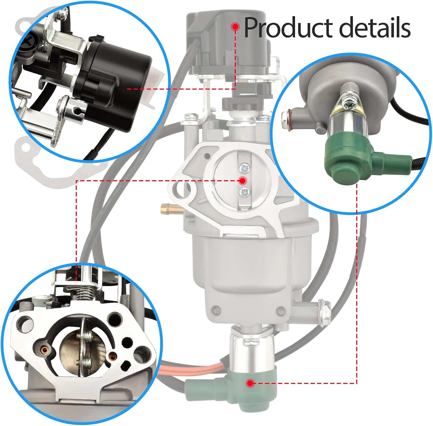 Carburetor Compatible with Harbor Freight Predator 9500W Quiet Inverter Generator Replace 57080 59188 with Air Intake Gaskets