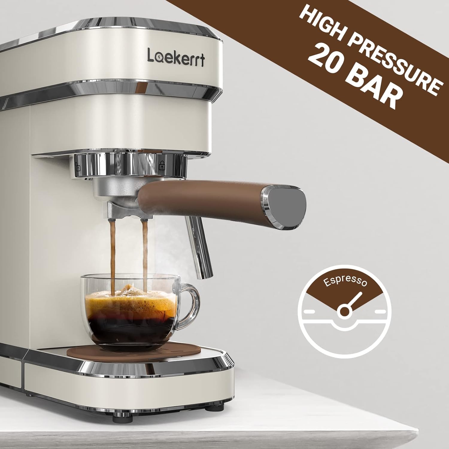 Espresso Machine, Expresso Coffee Machines for Home, 20 Bar Cafetera Espresso with Milk Frother Steam Wand