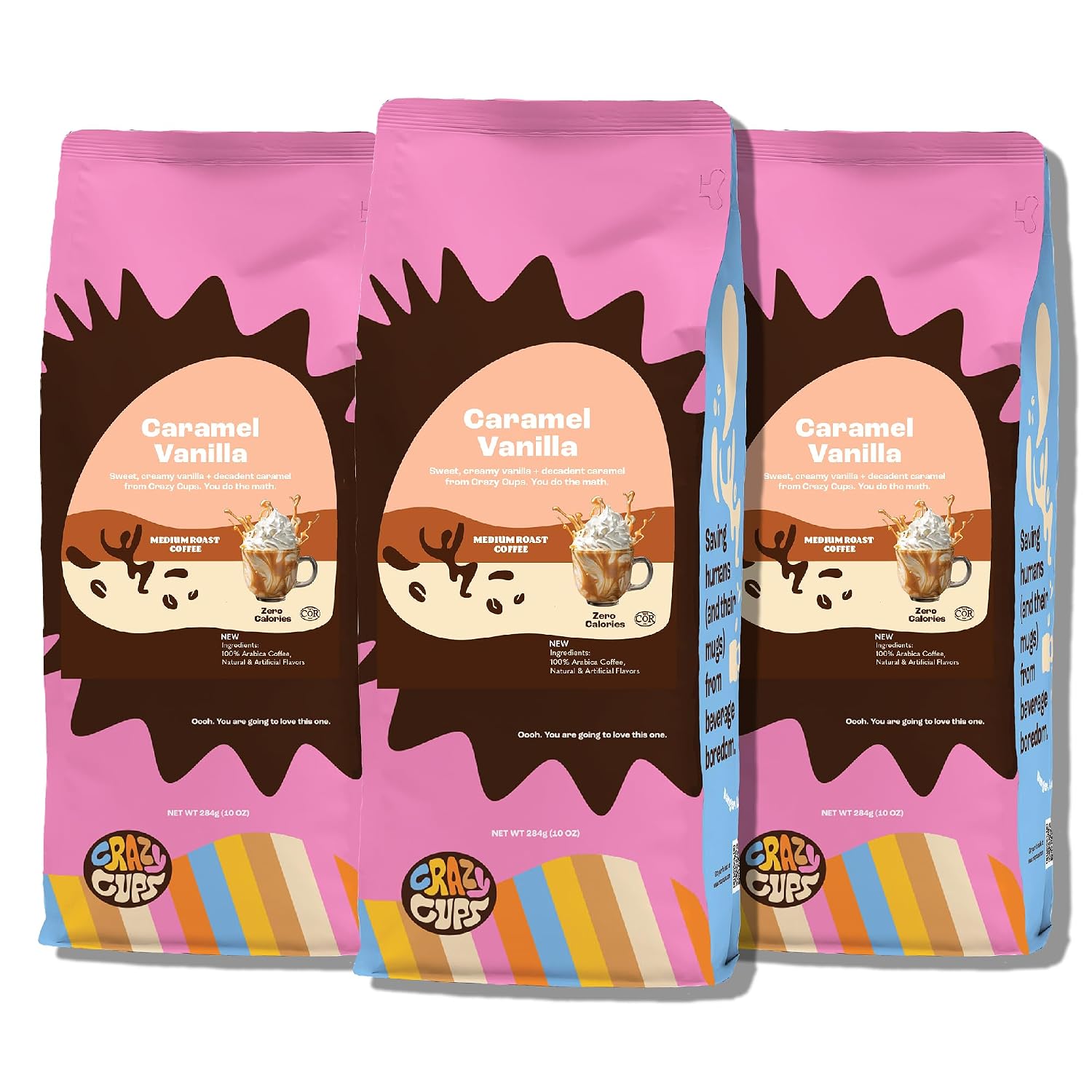 Crazy Cups Flavored Ground Coffee, Cinnamon French Toast, in 10 oz Bag, For Brewing Flavored Hot or Iced Coffee