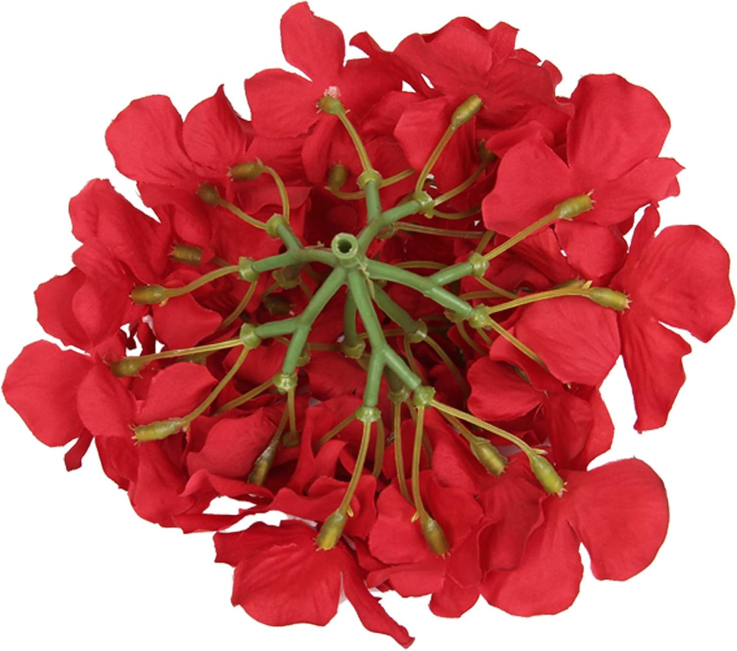 Silk Hydrangea Heads Artificial Flowers Heads with Stems for Home Wedding Decor,Pack of 10 (White)