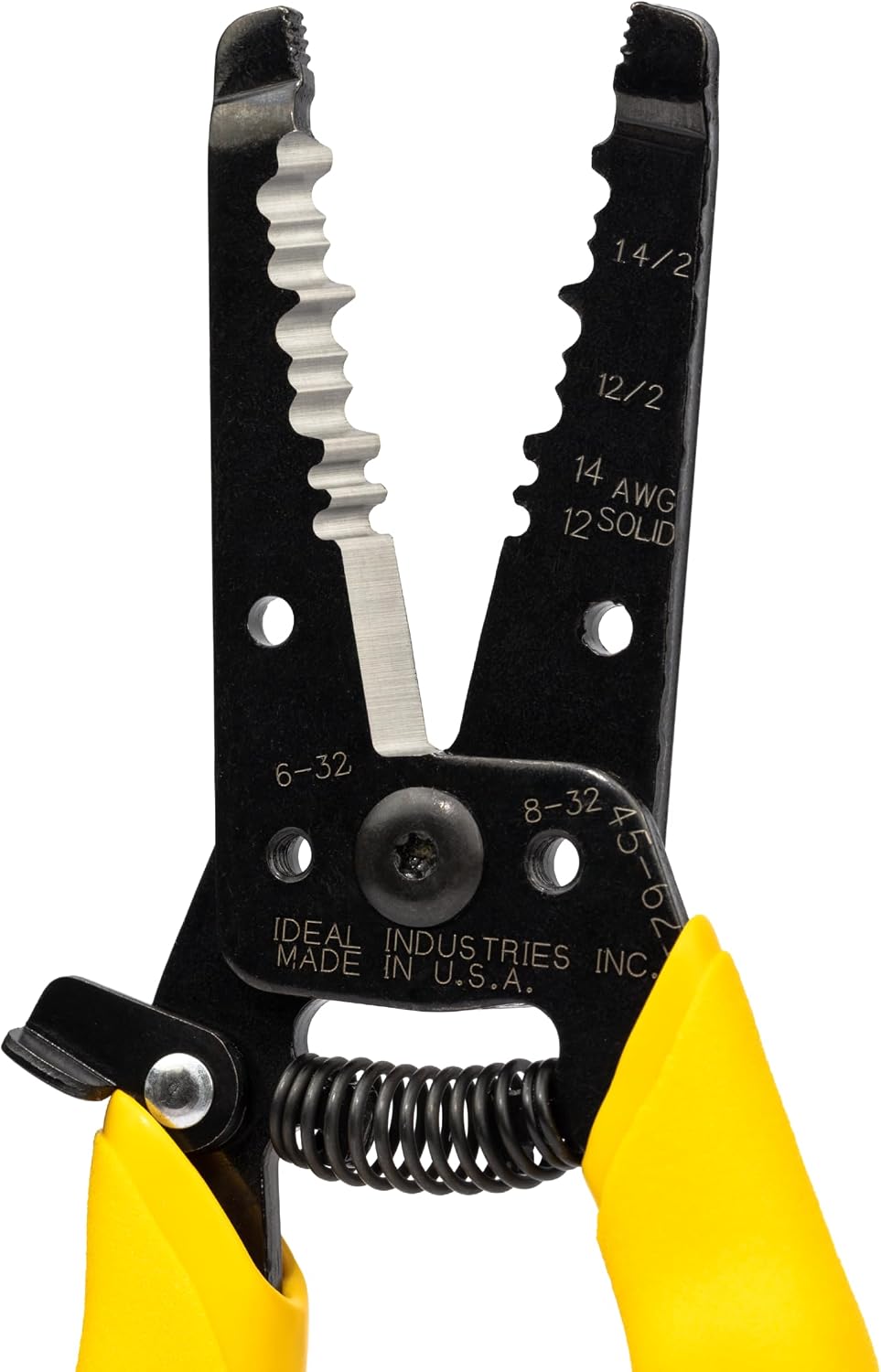 IDEAL Electrical Reflex Super T-Stripper Wire Strippers, 8–16 AWG Solid, 10–18 AWG Stranded, Ergonomic Wire Cutter and Stripping Tool with Textured Sleeves, Locking Handle