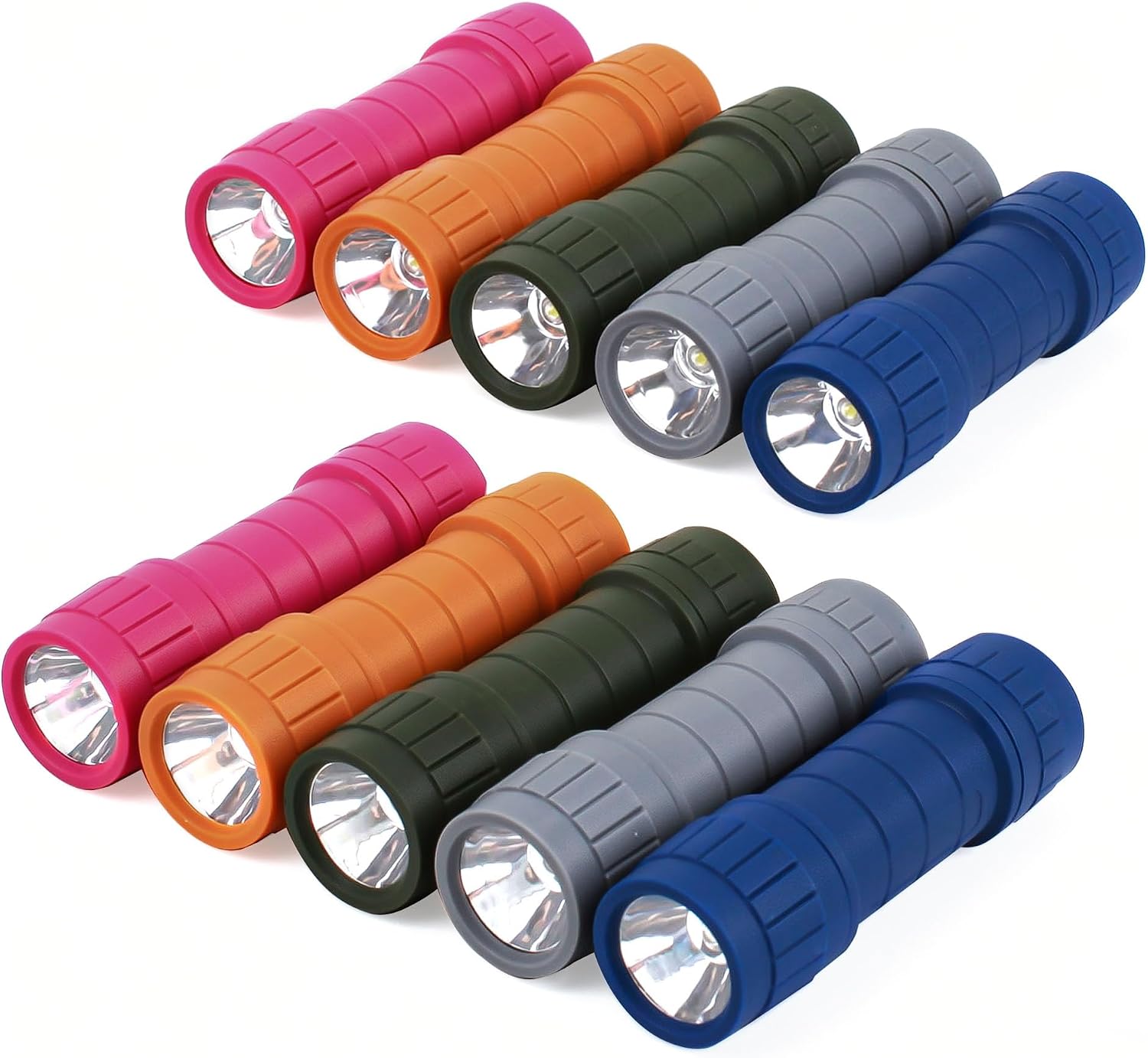 10-Pack Mini LED Flashlight Set | Super Bright Small Flashlights, 30 AAA Batteries are Pre-Installed, Ideal for Teaching, Camping and Emergency