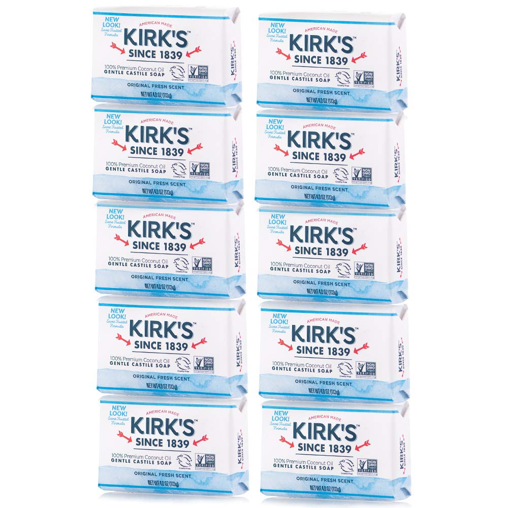 Kirk's Original Coco Castile Soap Fragrance Free 4 oz, Pack 18