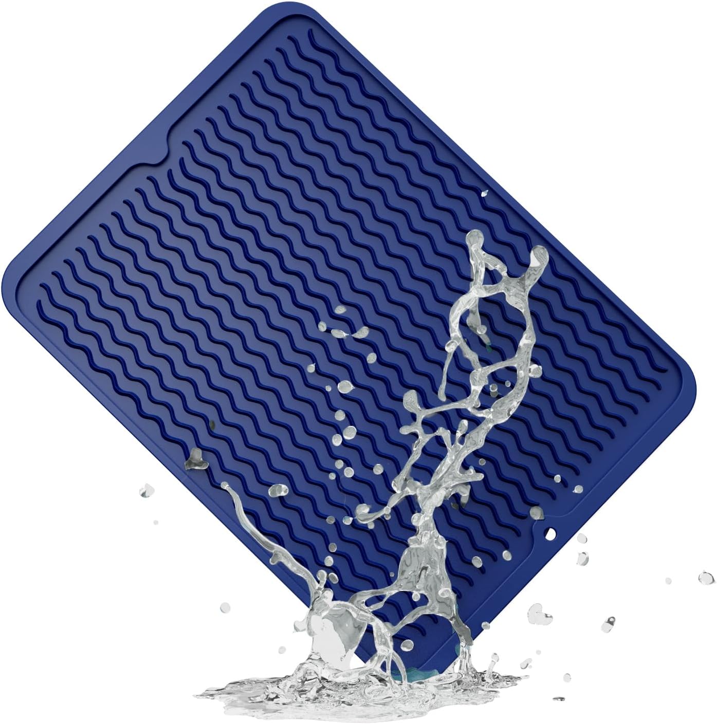 ZLR Silicone Dish Drying Mat for Kitchen Counter, Eco-Friendly Fast Dry Dish Mat, Easy Clean Multi Usage Drying Matt, Heat Resistant Trivet