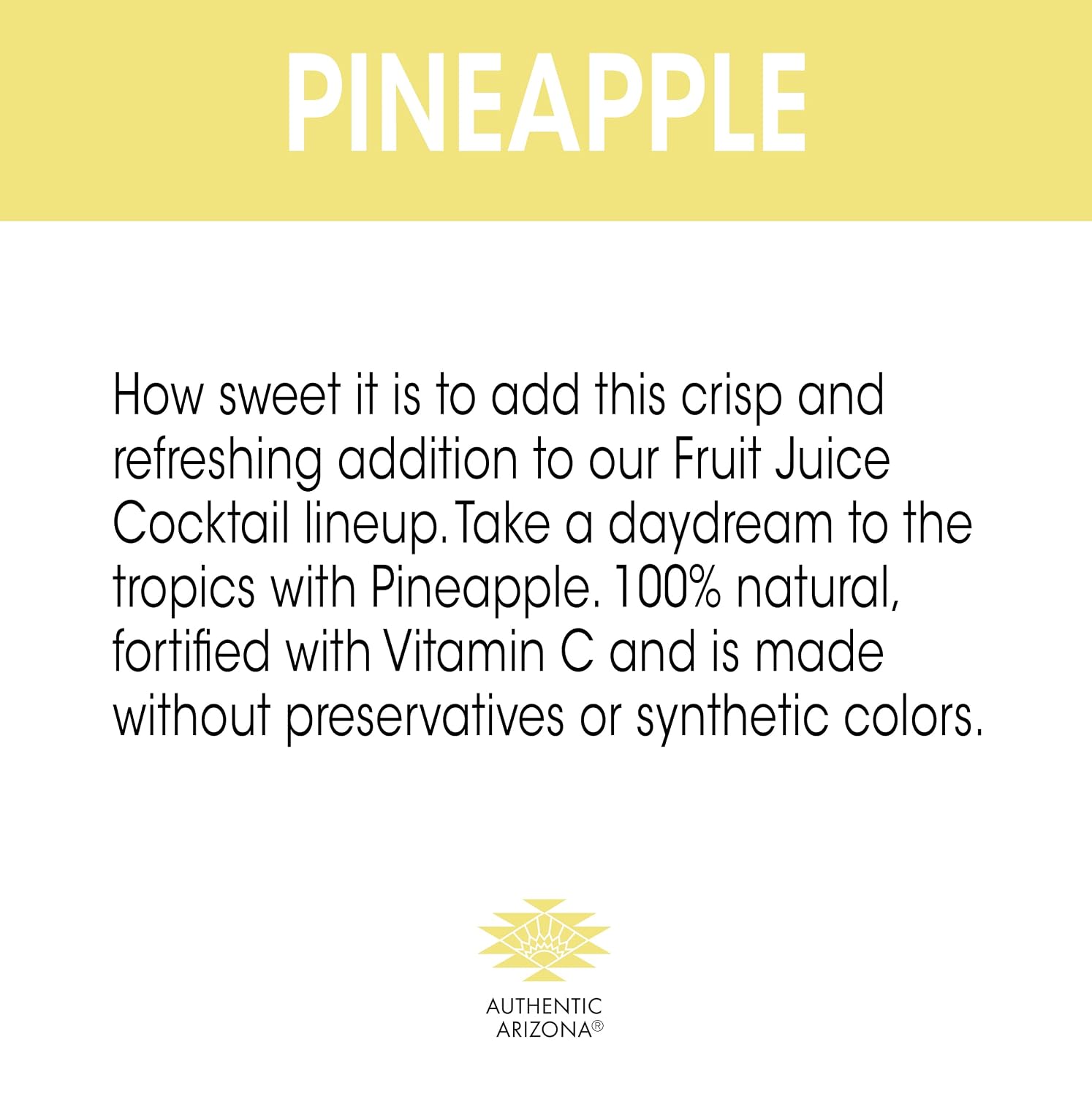 AriZona Pineapple Fruit Juice Cocktail, 20 Fl Oz (Pack of 12)