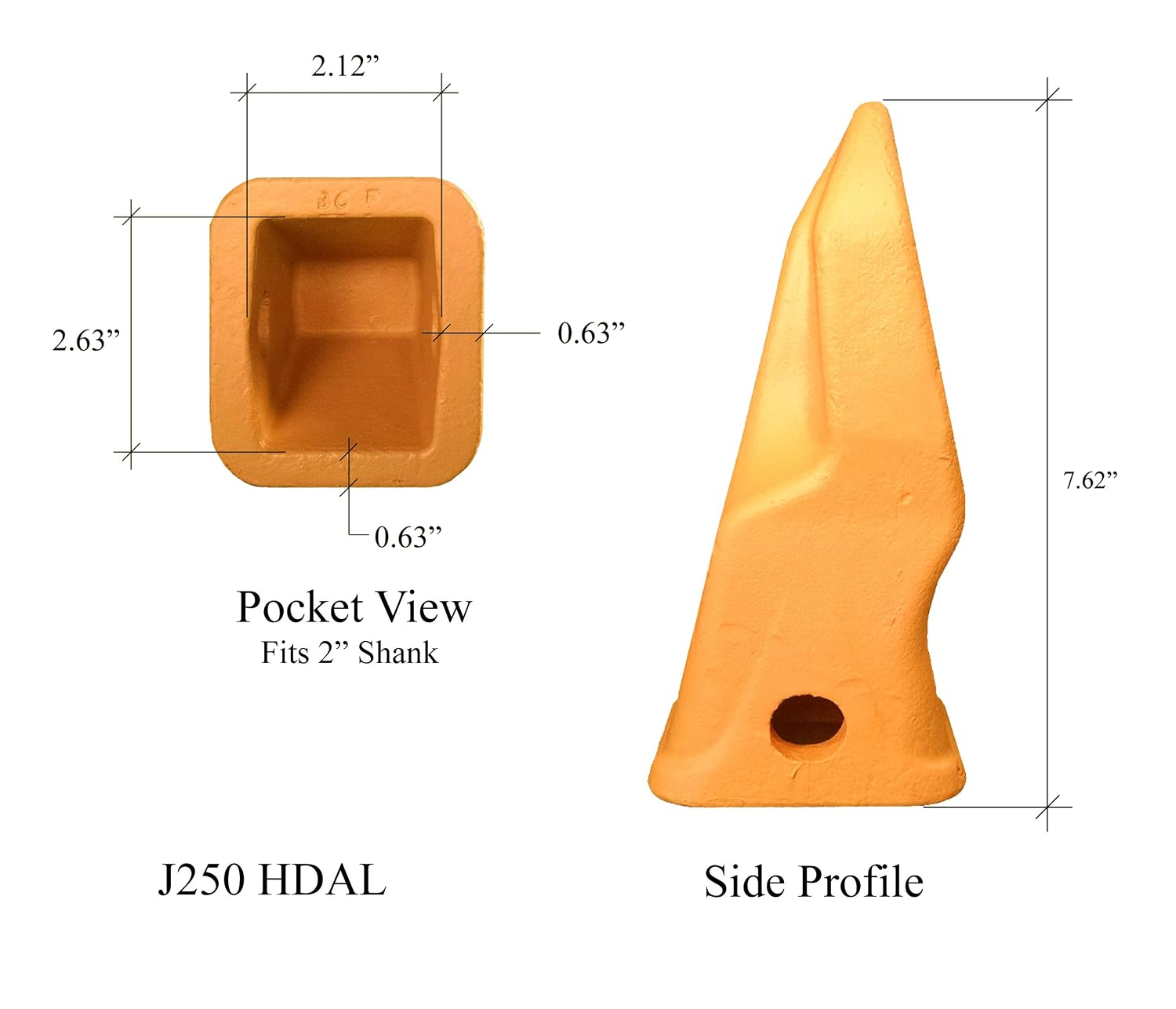 Bolt-on Bucket Adapter, Segment, Tooth Combo, Fits Many CAT 963, 953, 951, 936