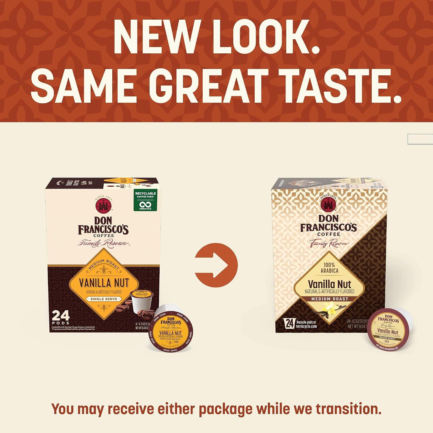 Don Francisco's Hawaiian Hazelnut Coffee Pods, Medium Roast, 24ct | Compatible with Keurig Coffee Pod Brewers, 100% Arabica Coffee, Convenient Single Serve Brewing, Fresh Brew in Every Cup