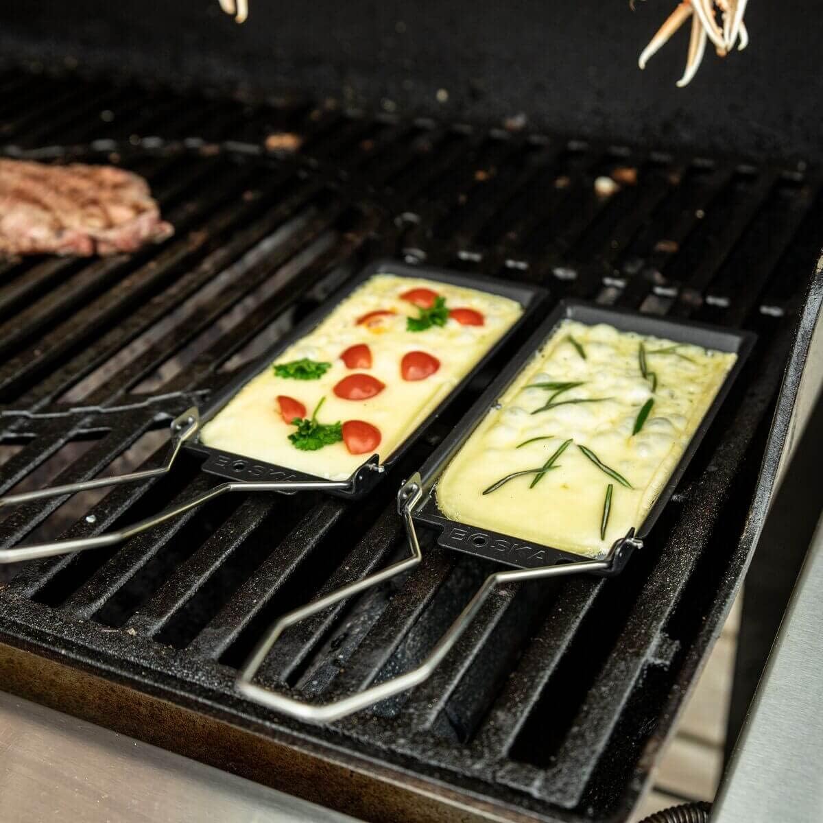 BOSKA Stainless Steel Cheese Barbeclette, Raclette Pan with Spatula | For Cooking, Baking, Grilling, Wedding Registry Items, Small Kitchen Appliances