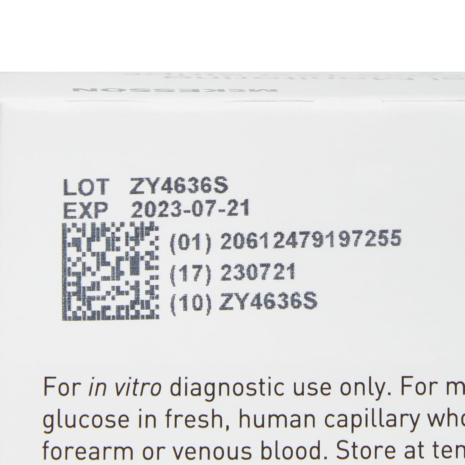 McKesson 06-R3051P-05 True Metrix Pro Professional Monitoring Blood Glucose Test Strip, Box of 50