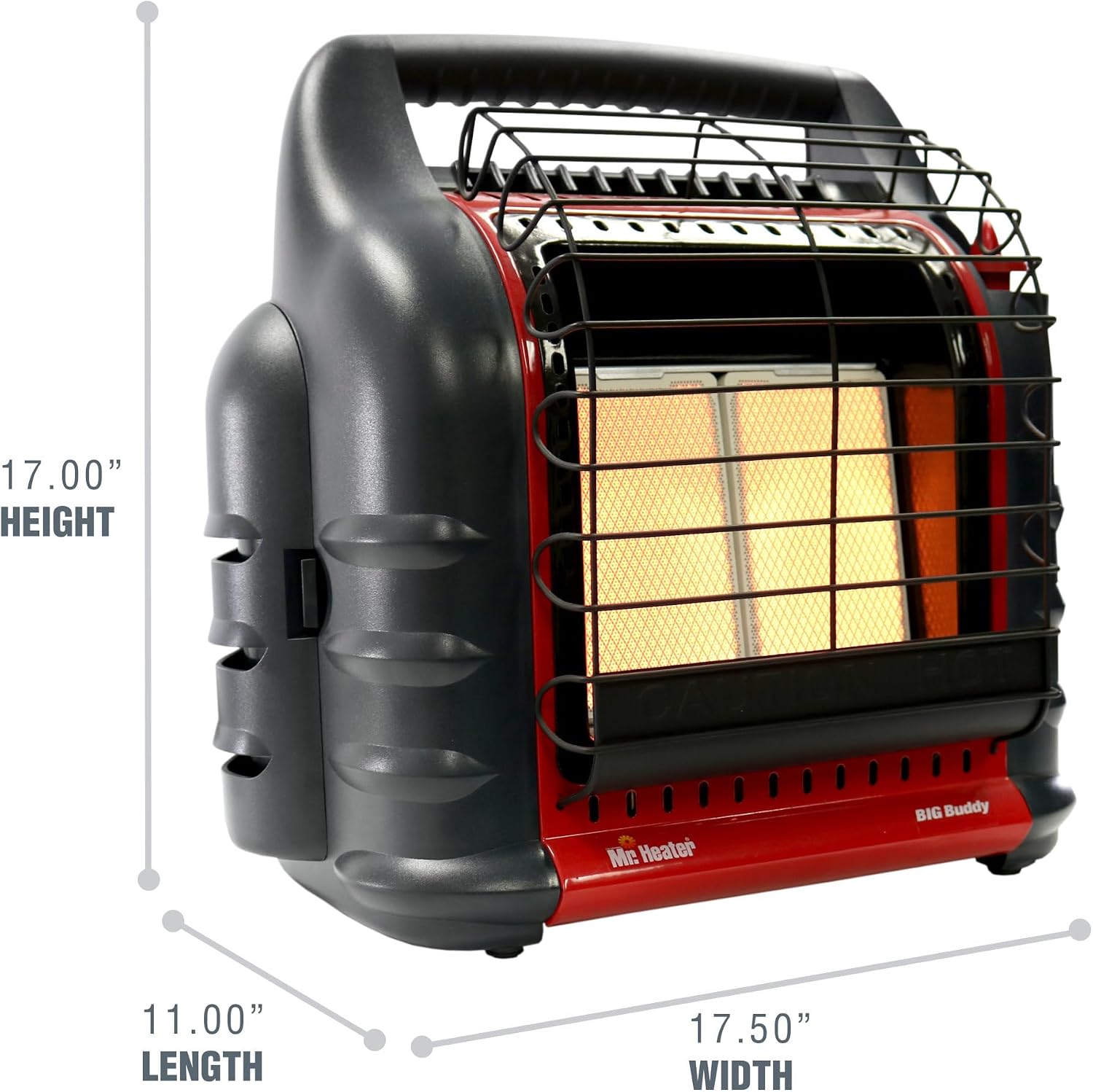 Mr. Heater 18,000 BTU Big Buddy Heater NF | 4,000, Heats up to 450 square feet of enclosed space, Automatic low oxygen shut-off system (ODS)