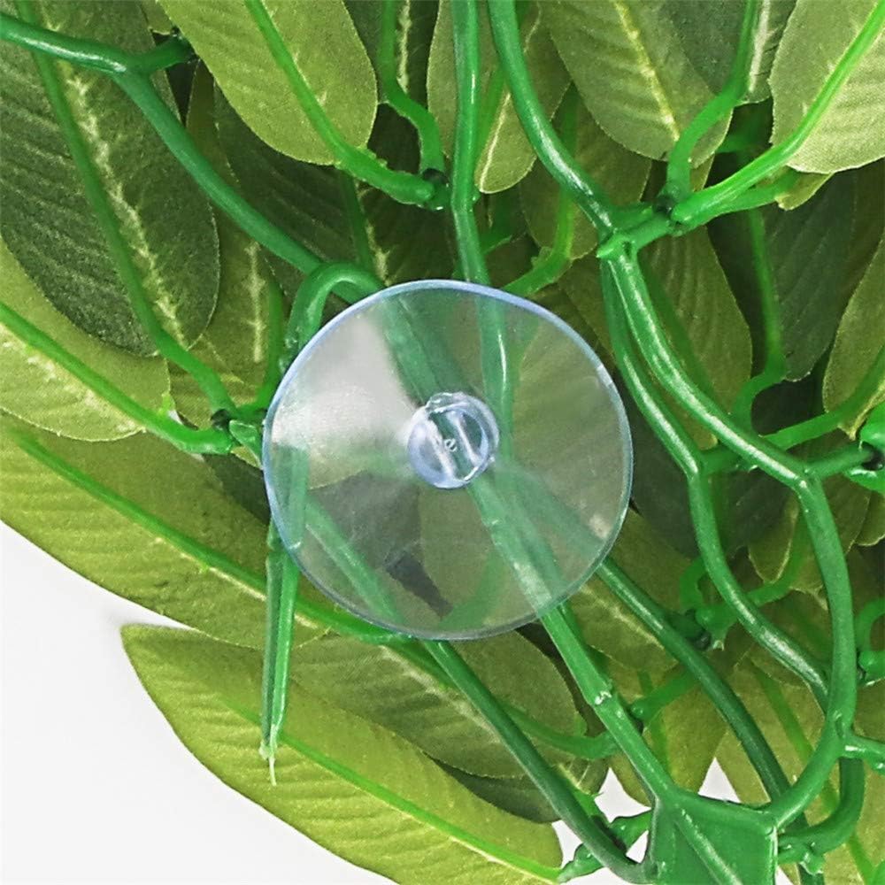 SLSON Reptile Plants Hanging Silk Terrarium Plant with Suction Cup for Bearded Dragons, Lizards, Geckos