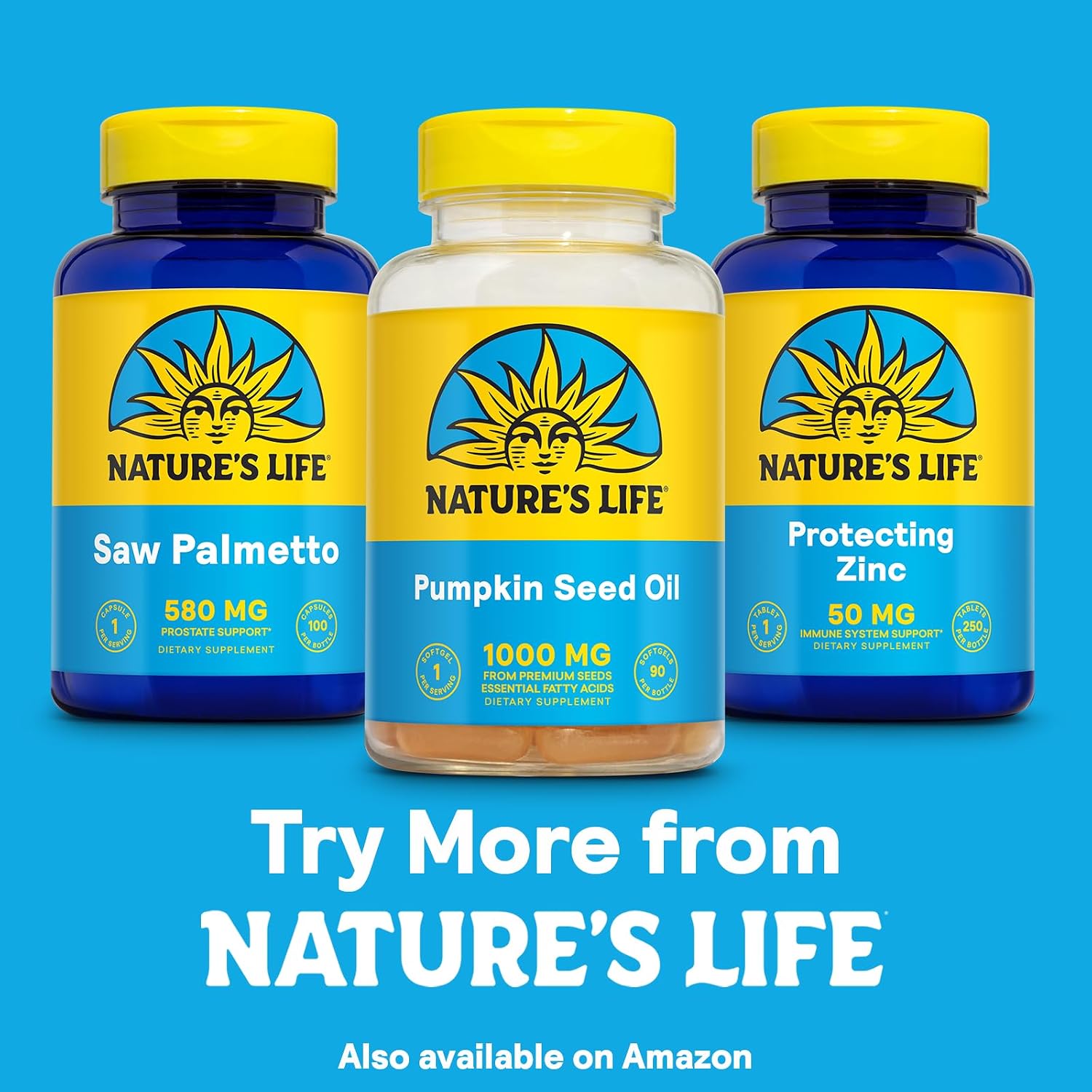 Nature's Life Pumpkin Seed Oil Supplement - Source of Omega 3 6 Essential Fatty Acids and Antioxidants - Cold Pressed from Organic Pumpkin Seeds