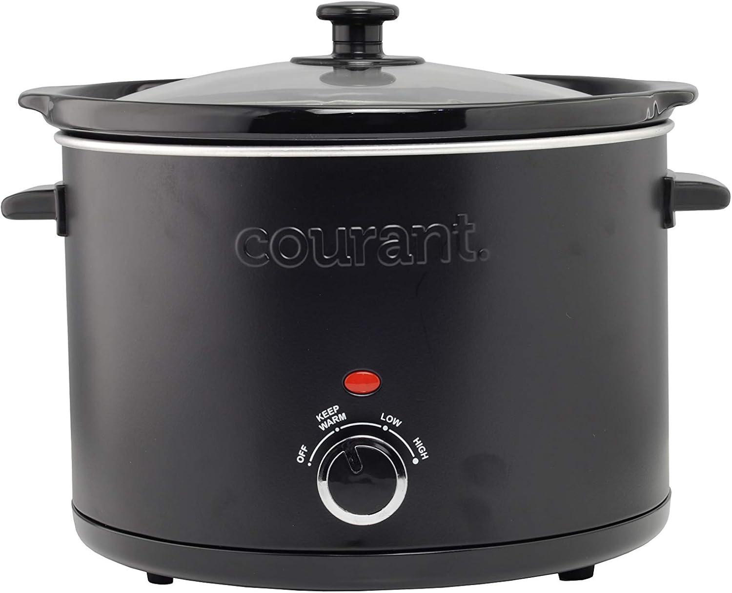 Courant Slow Cooker 5.5 Quart Crock, with Easy Cooking Options, Dishwasher Safe Pot and Glass Lid, Matte Black