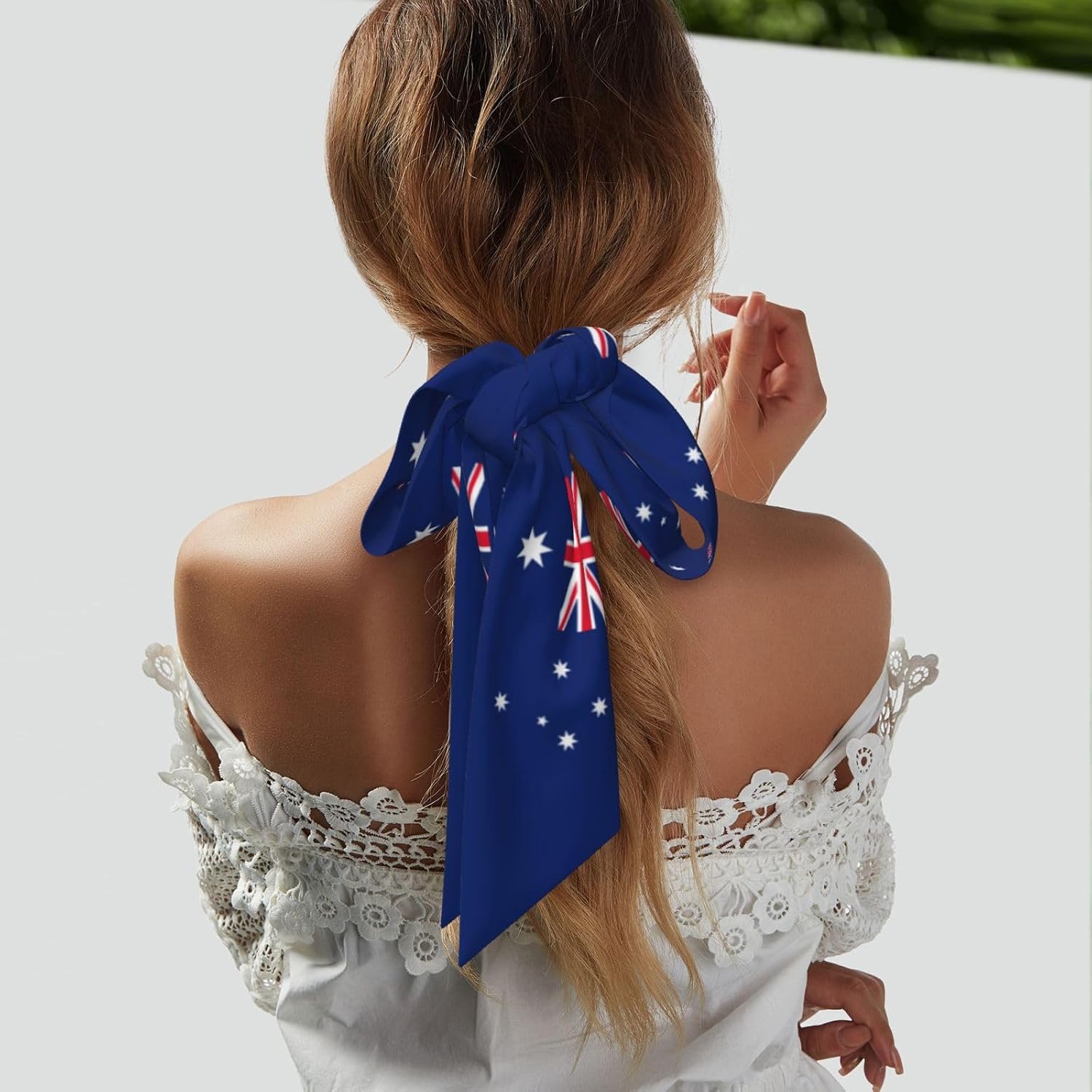Country Flag Scarf For Women, Multi‑purpose Ribbon, Fashion Neck Hair Handbag Accessory, Versatile Bandana Headband