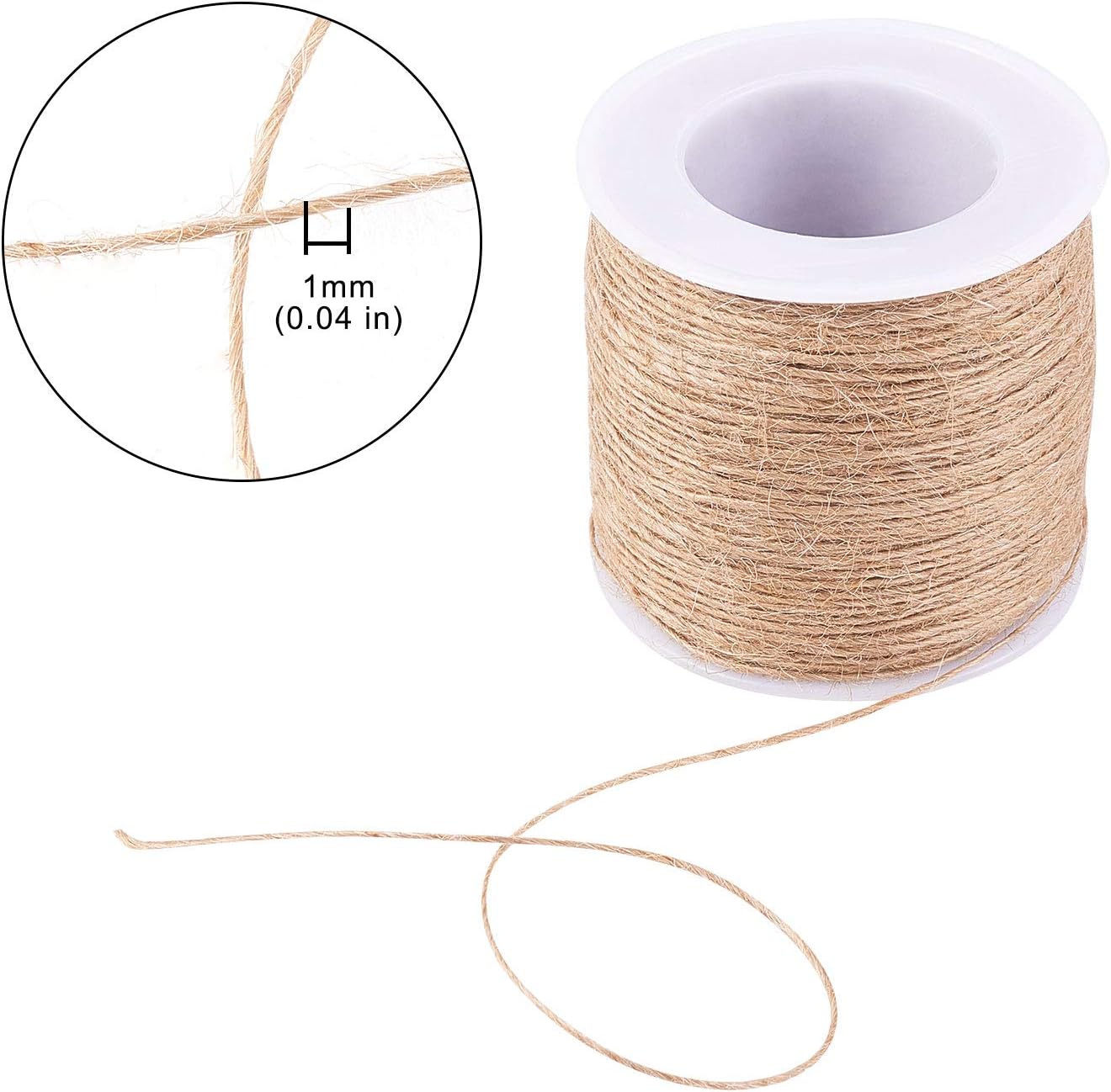 LiQunSweet 100m/328ft Hemp Cord Hemp Rope String Twine Beading Material 1 Ply for Jewelry Making DIY Craftings Wall Hanging Art Project Home Party