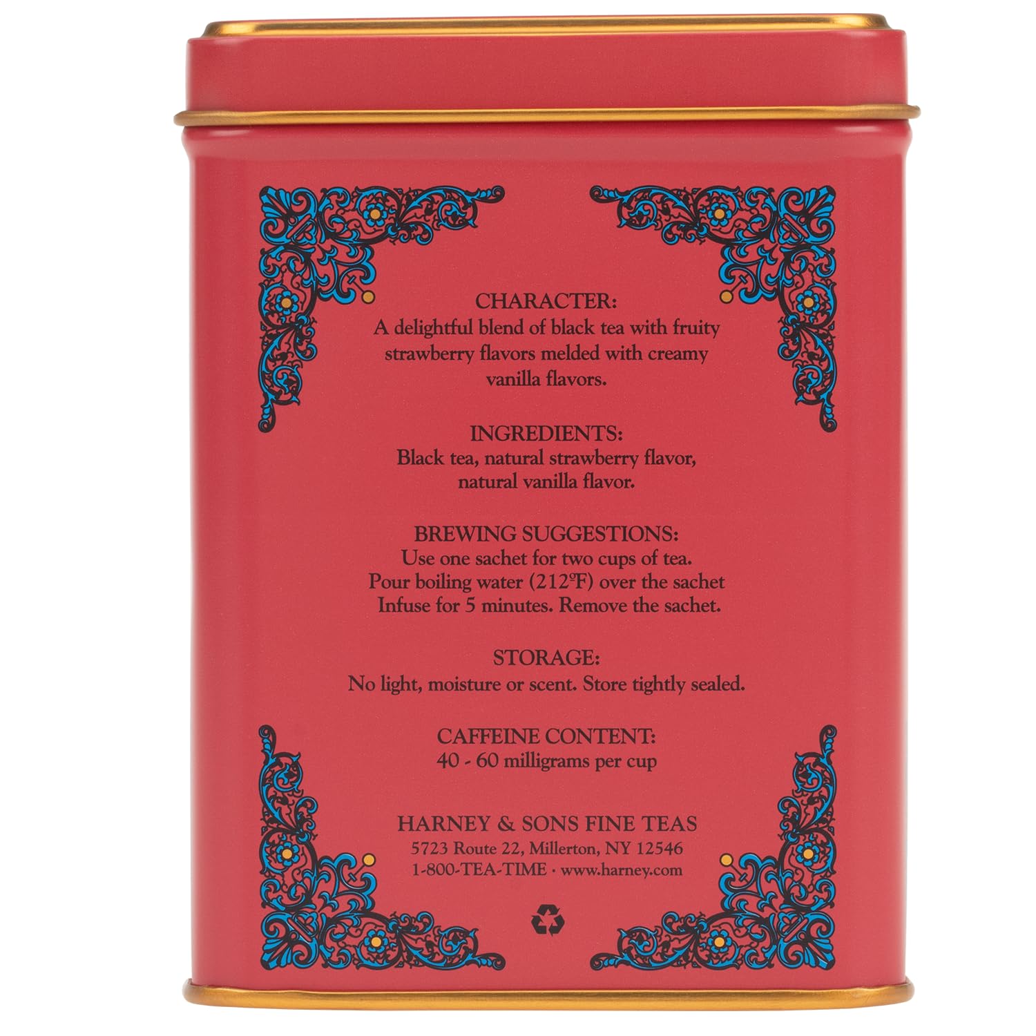 Harney & Sons HT Organic Supreme Green Tea, 20 Sachets, Tea Tin | Organic green tea with 20 sachets in a reusable tea tin. Caffeinated.