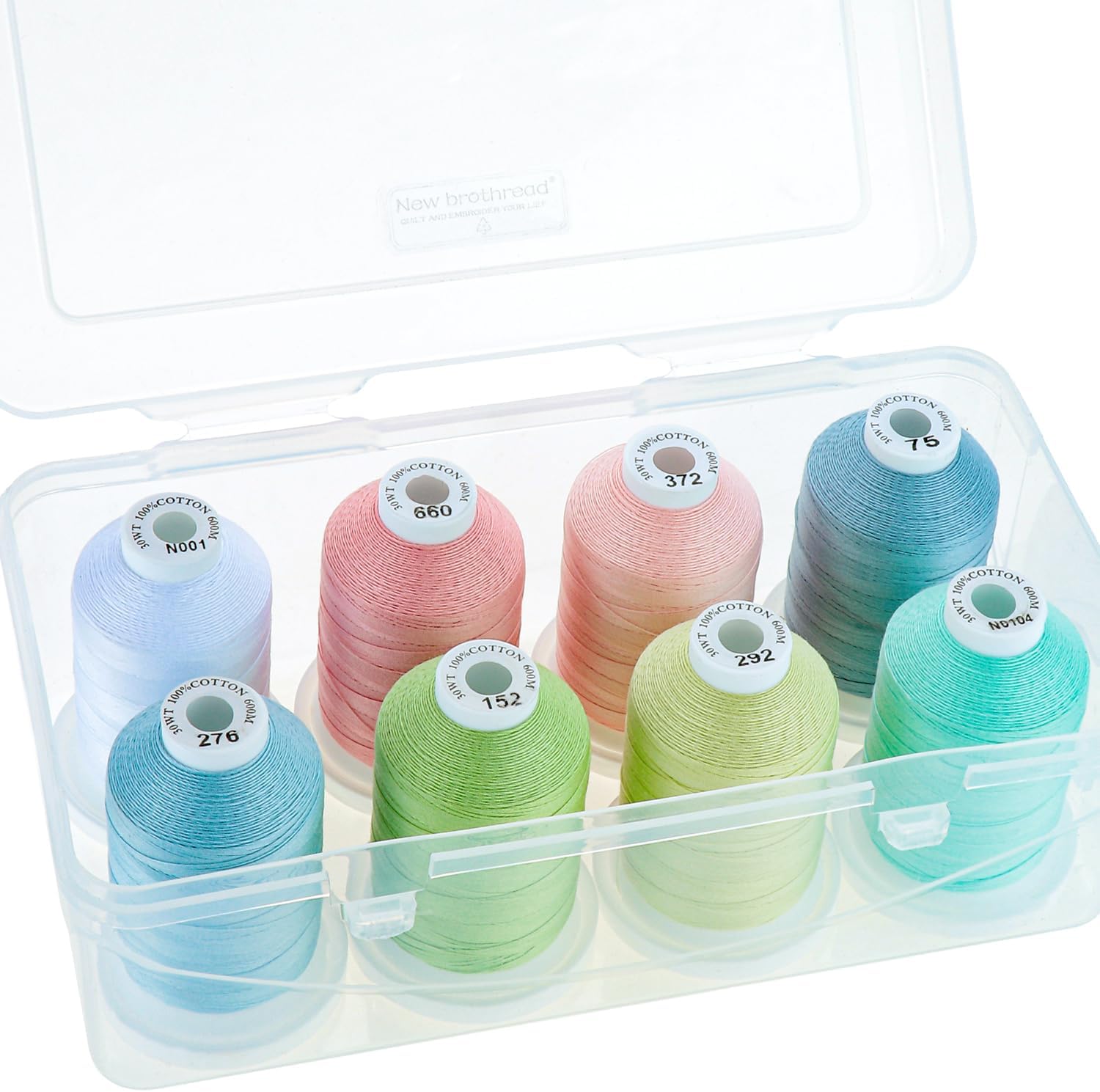 New brothread Multi-Purpose 100% Mercerized Cotton Threads -5 White+5 Black