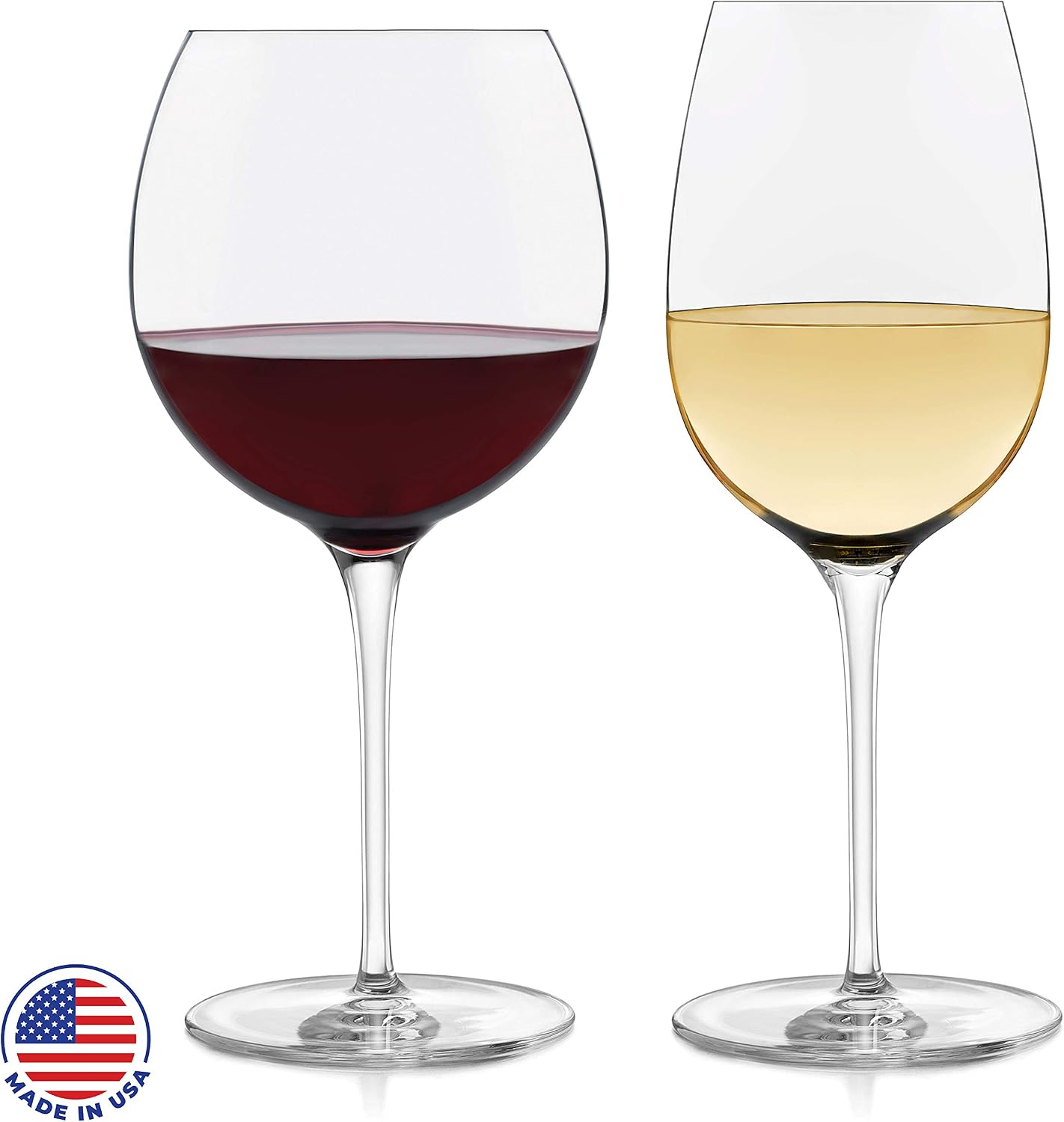 Libbey Signature Kentfield Estate All Purpose Wine Glasses Set of 4, Long Stem Wine Glasses for Red and White Wine, Perfect Glass Goblet Gift Set
