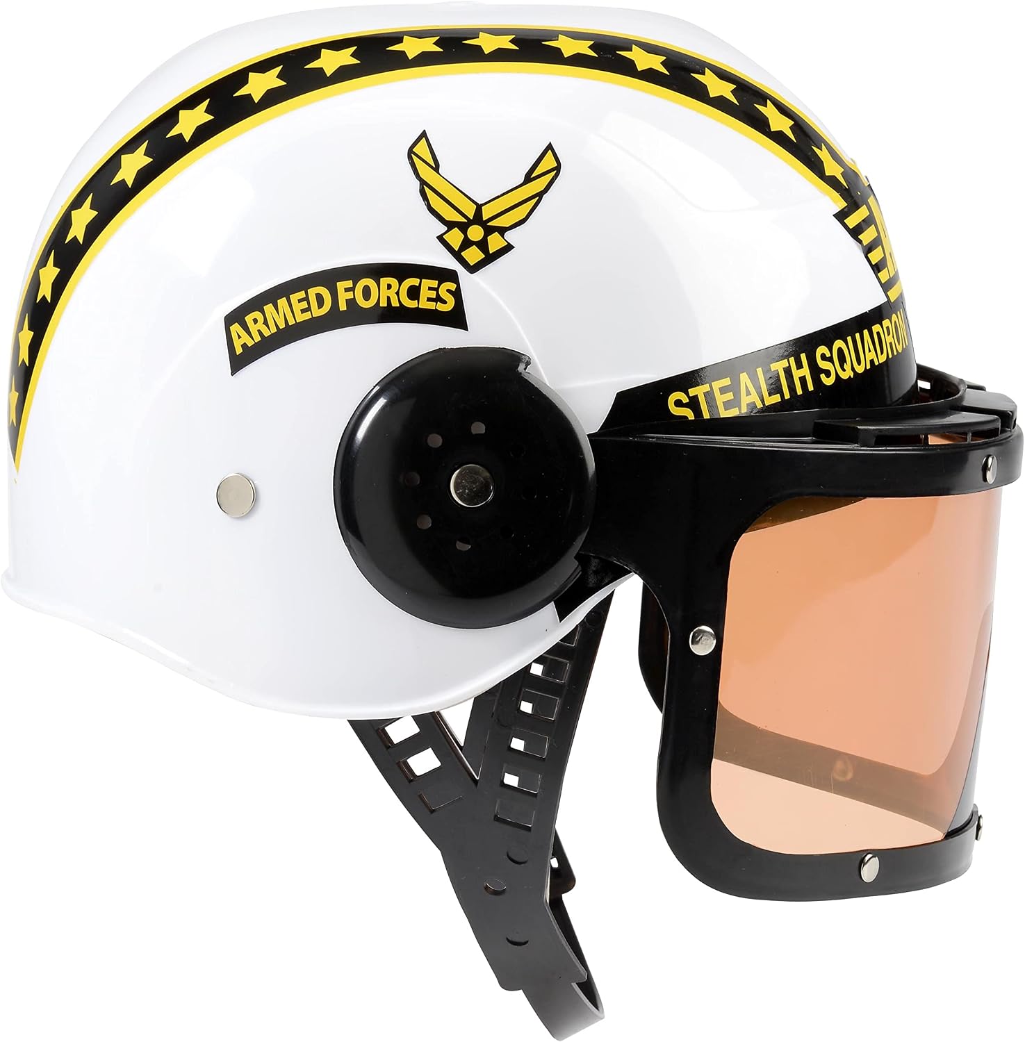 Aeromax Jr. Armed Forces Pilot Helmet with Tinted, Movable Visor White, Fits Ages 3-12