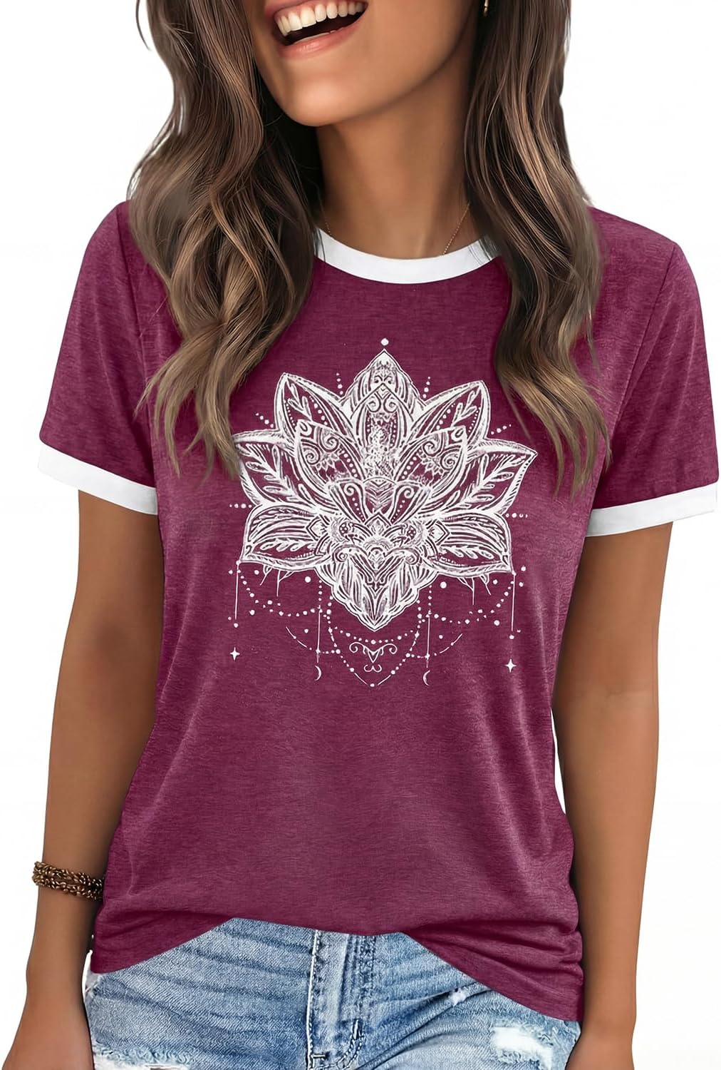 YEXIPO Graphic Tees for Women Short Sleeve Summer Tops Casual Cute T Shirts