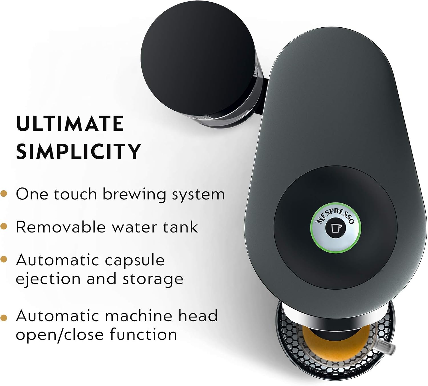 Nespresso Vertuo Plus Coffee & Espresso Maker by De'Longhi, Silver | Titan coffee machine. Brews 4 cup sizes: 5 and 8 oz. coffee