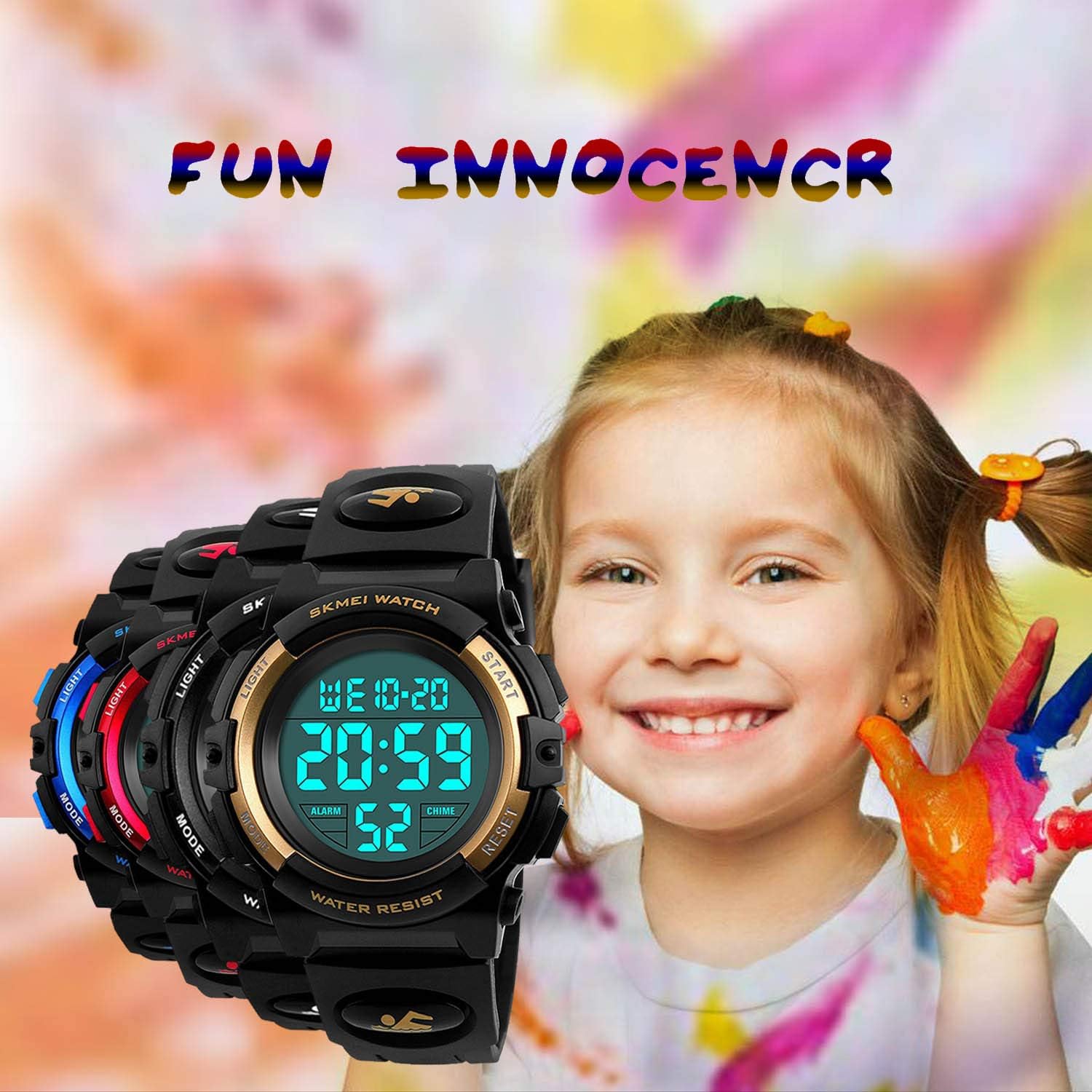 cofuo Kids Digital Watch for Boys Girls, Boys Watches Ages 3-17,Sport Outdoor Watch for Kid, 50M Waterproof Analog Multifunctional Chronograph LED Alarm Stopwatch Silicone Band, Kids Gift