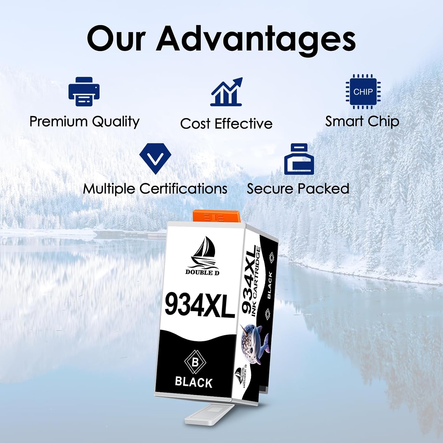 DOUBLE D 934 and 935 Ink Cartridges Compatible Replacement for HP 934XL 935XL High Yield for HP Officejet Pro 6830 6230 6835 6812 6815 6820 6220