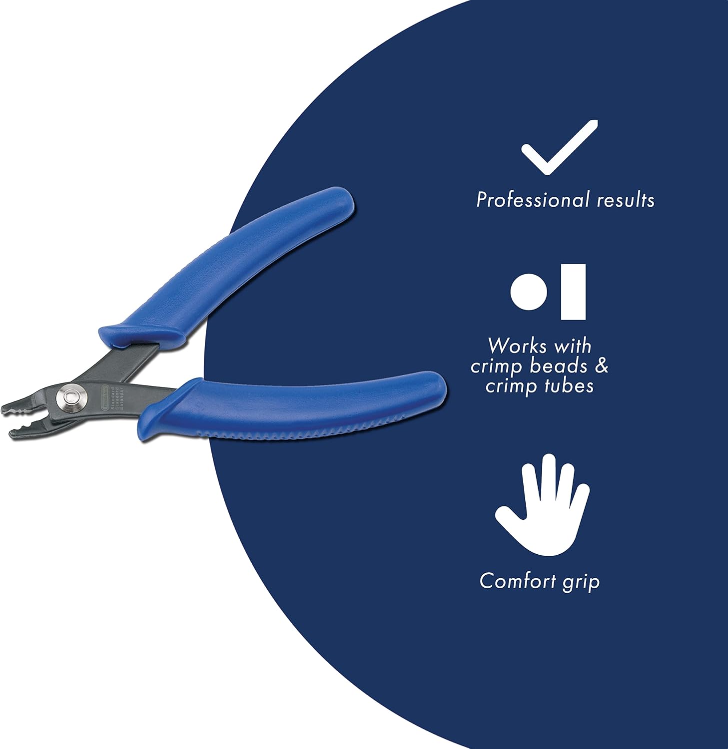 Beadalon Jewelry Crimping Tool Micro - Ergonomic & Compact, Dark Blue | Professional jewelry tools with precision crimping, ergonomic grips, versatile performance, and organized storage options.
