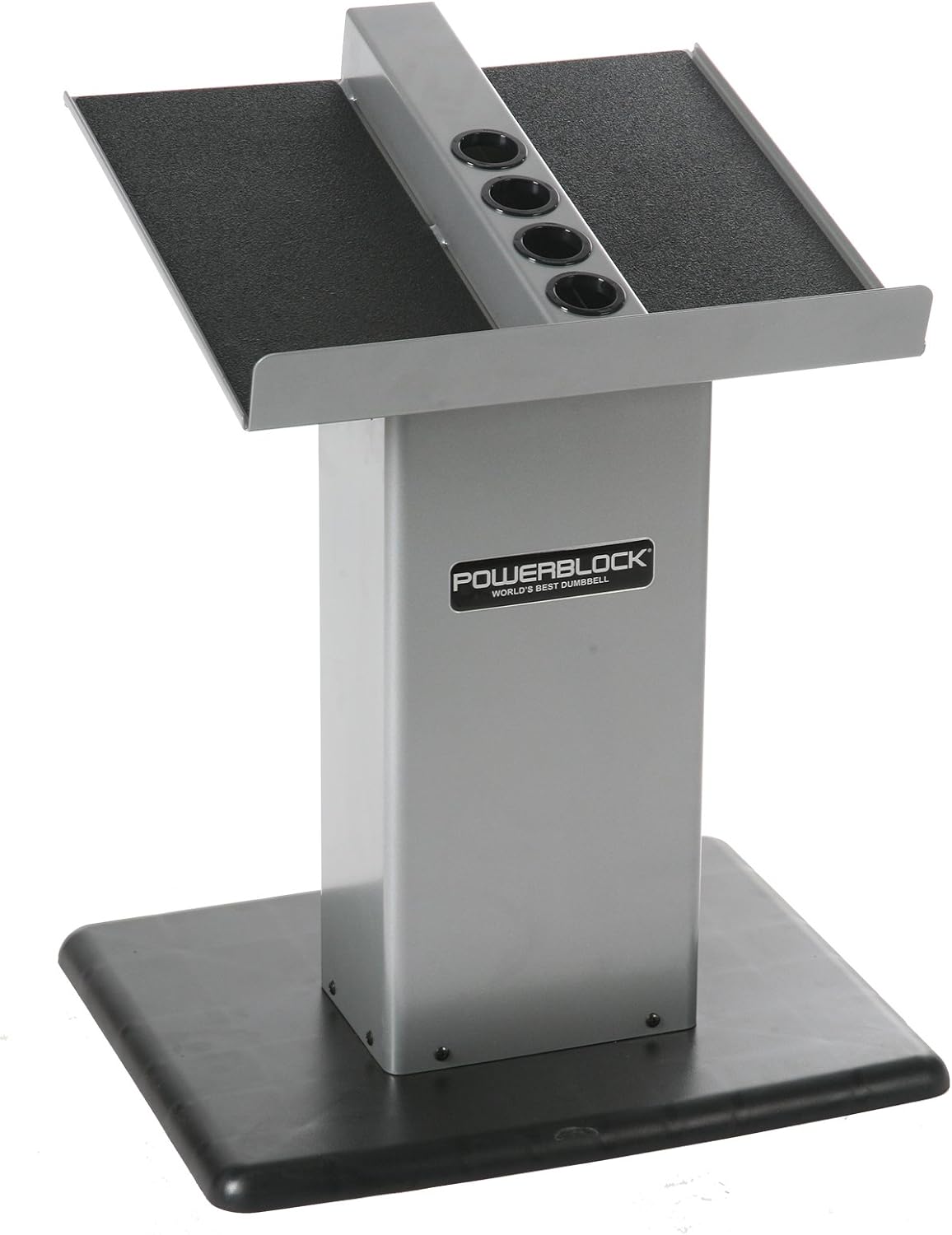 POWERBLOCK Large Column Stand, Dumbbell Rack & Weight Rack,Silver/black | Designed for PowerBlock Expandable Dumbbells to keep your gym organized