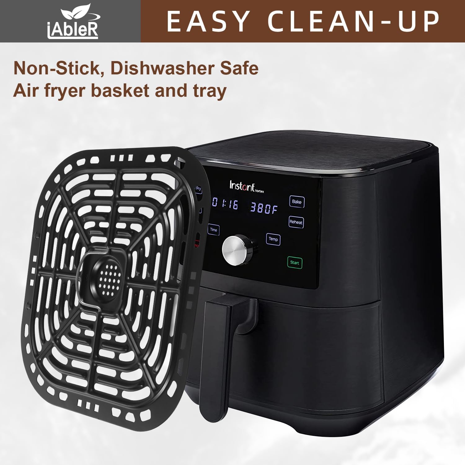 Original Instant Vortex Air Fryer Grill Pan Replacement Tray 6 Quart - Grill Plate Crisper Plate for Instant Vortex 6 Qt/Gourmia GAF735 6 QT