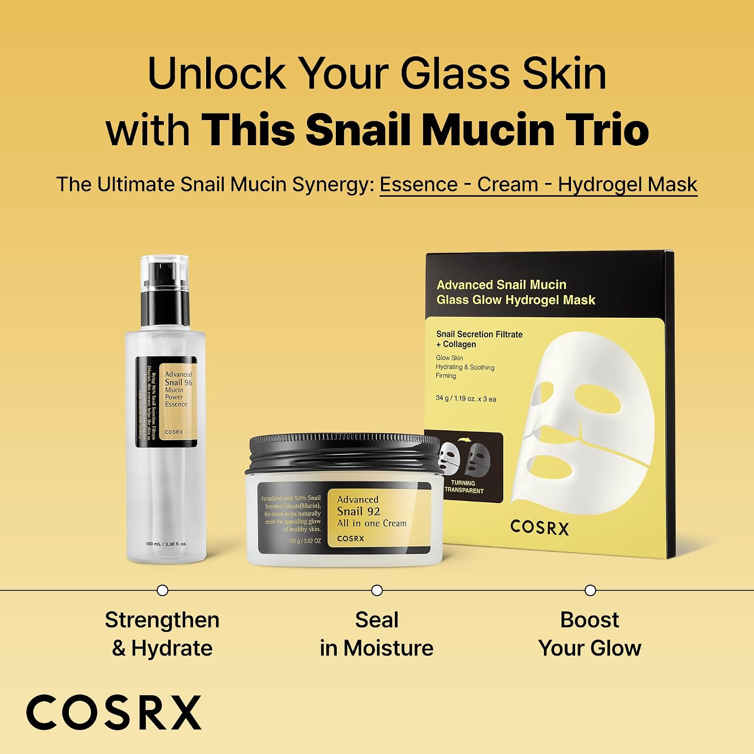 COSRX Snail Mucin 96% Repairing Serum for Sooothing & Hydrating 3.38 oz. | Snail Secretion Filtrate for Dull Skin & Fine Lines, Korean Skin Care