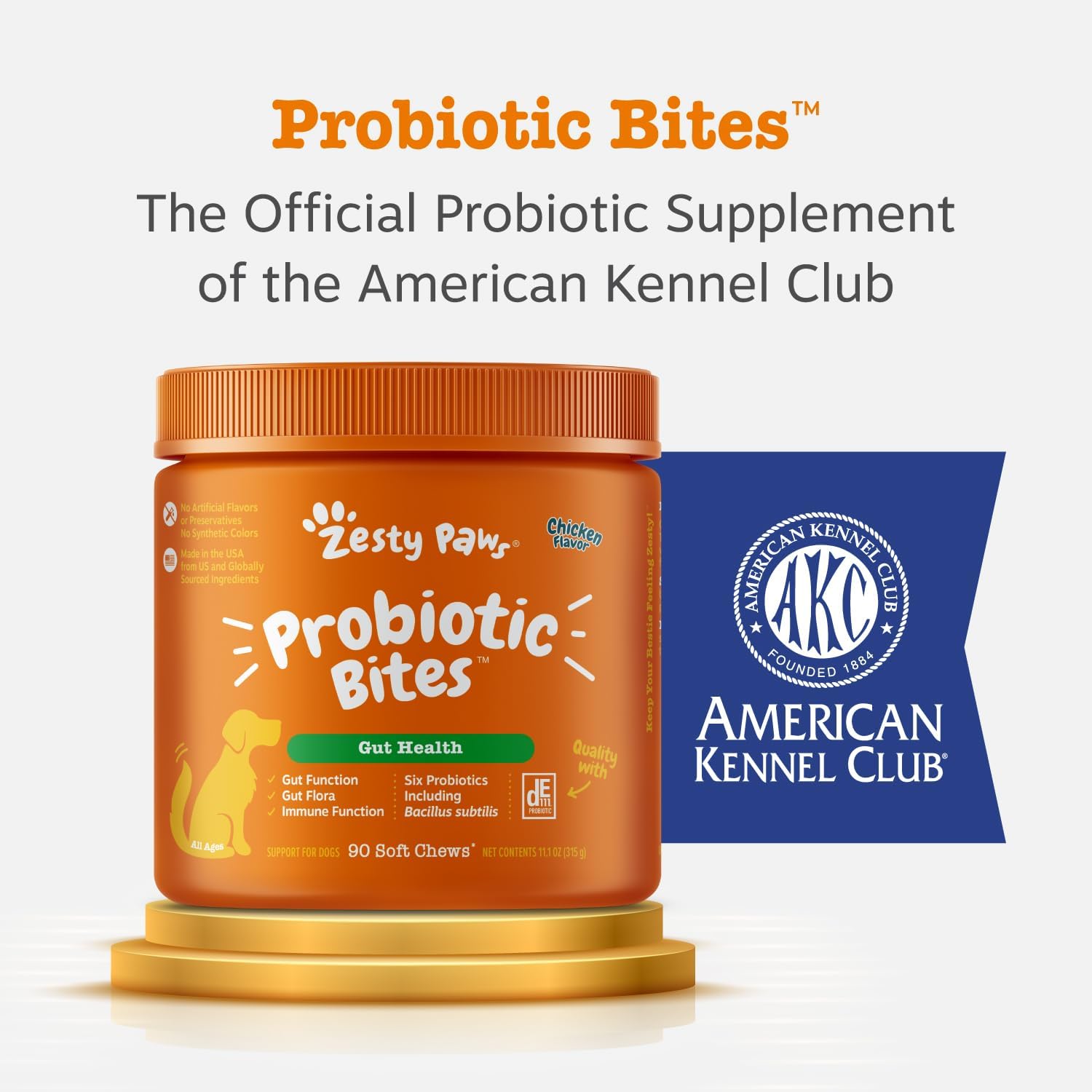 Zesty Paws Probiotics for Dogs - Digestive Enzymes for Gut Flora, Digestive Health, Diarrhea & Bowel Support - Clinically Studied DE111 - Dog Supplement Soft Chew for Pet Immune System - Pumpkin, 90ct