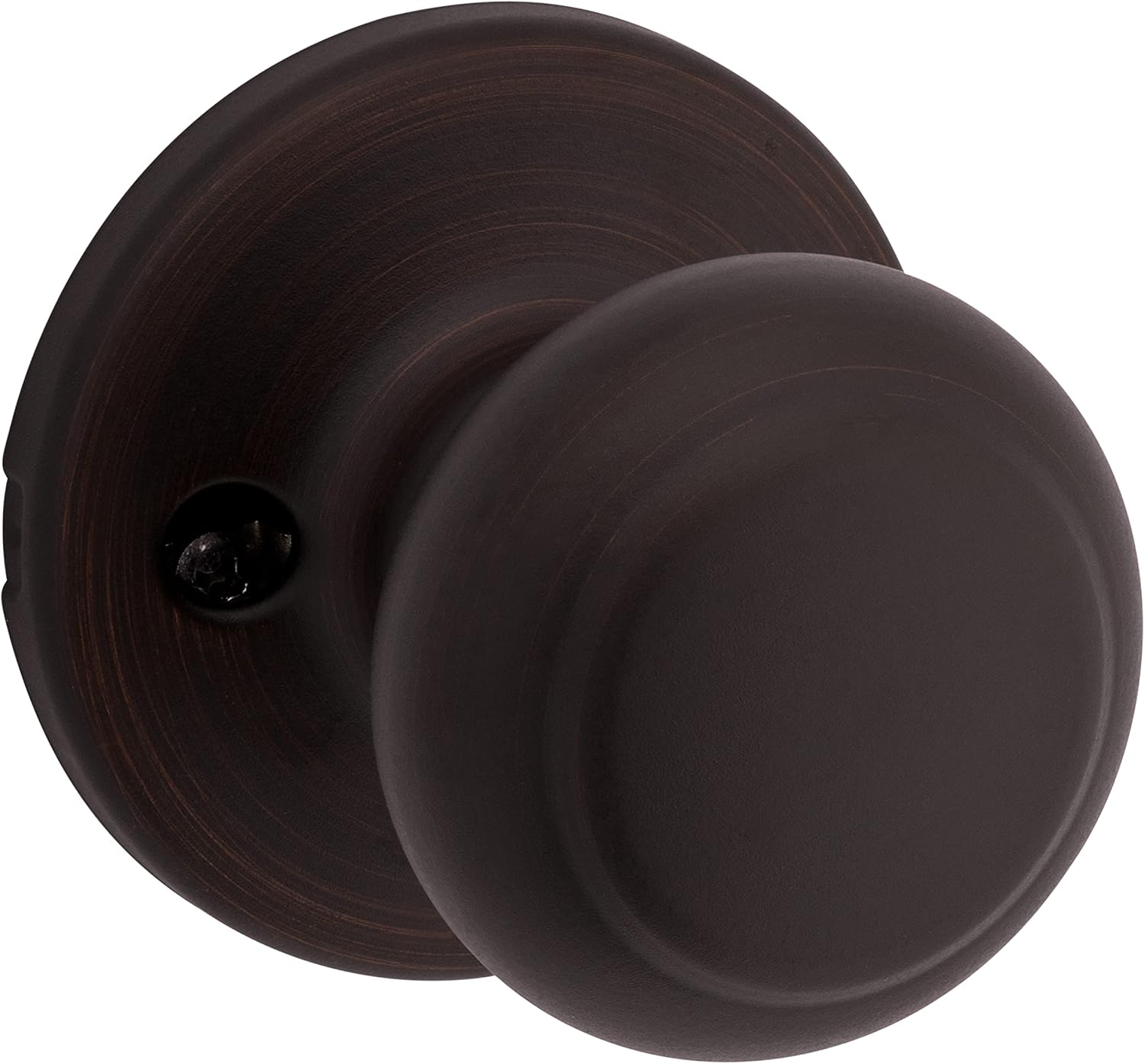 Kwikset Cove Interior Privacy Door Knob with Lock, Door Handle For Bathroom and Bedroom, Satin Nickel Keyless Turn Lock Doorknob, with Microban Protection