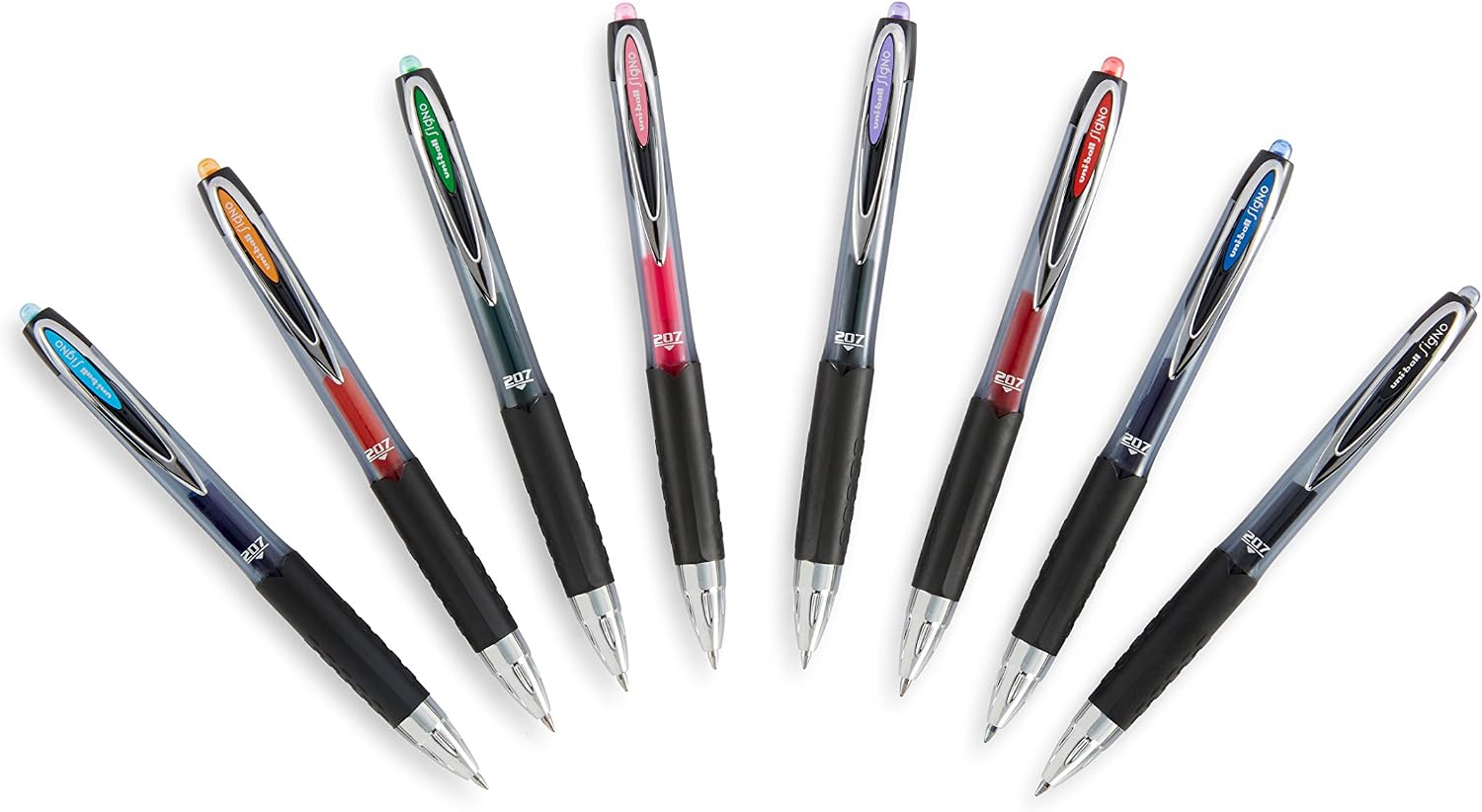 uniball™ 207 Gel Pens, Black Ink, 0.7mm Medium Point, Retractable, 12 Count | Smooth Writing, Fraud-Resistant, uni Super Ink™